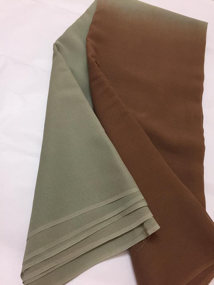 Pure georgette double shaded saree