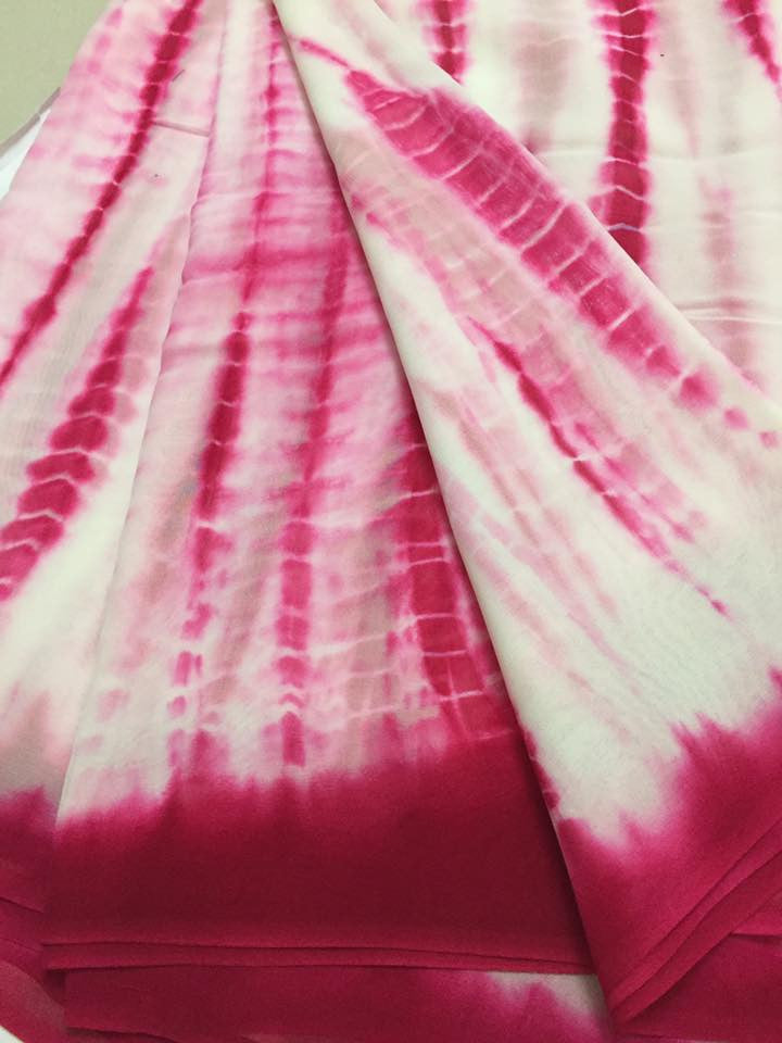 Shibori tie and dye georgette saree