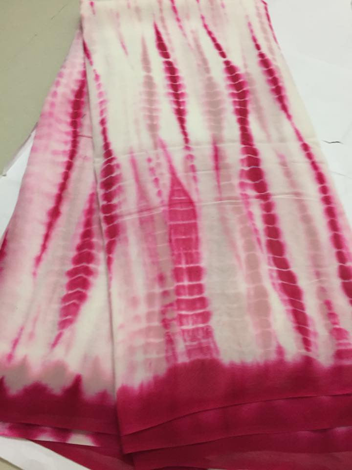 Shibori tie and dye georgette saree
