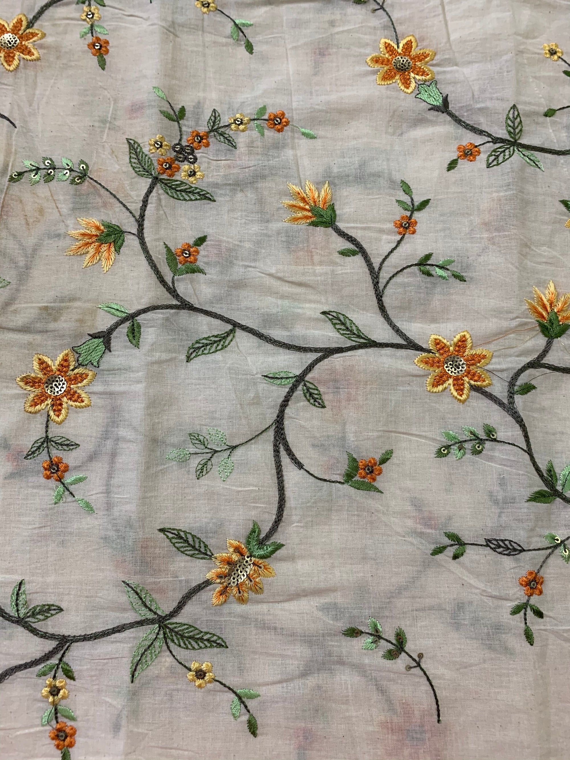 Embroidery on cotton fabric