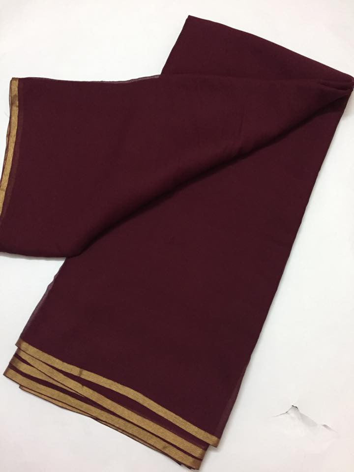 Pure silk chiffon saree