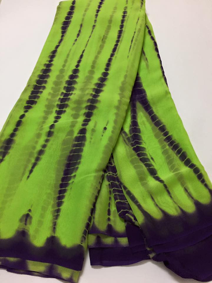 Shibori tie and dye georgette saree