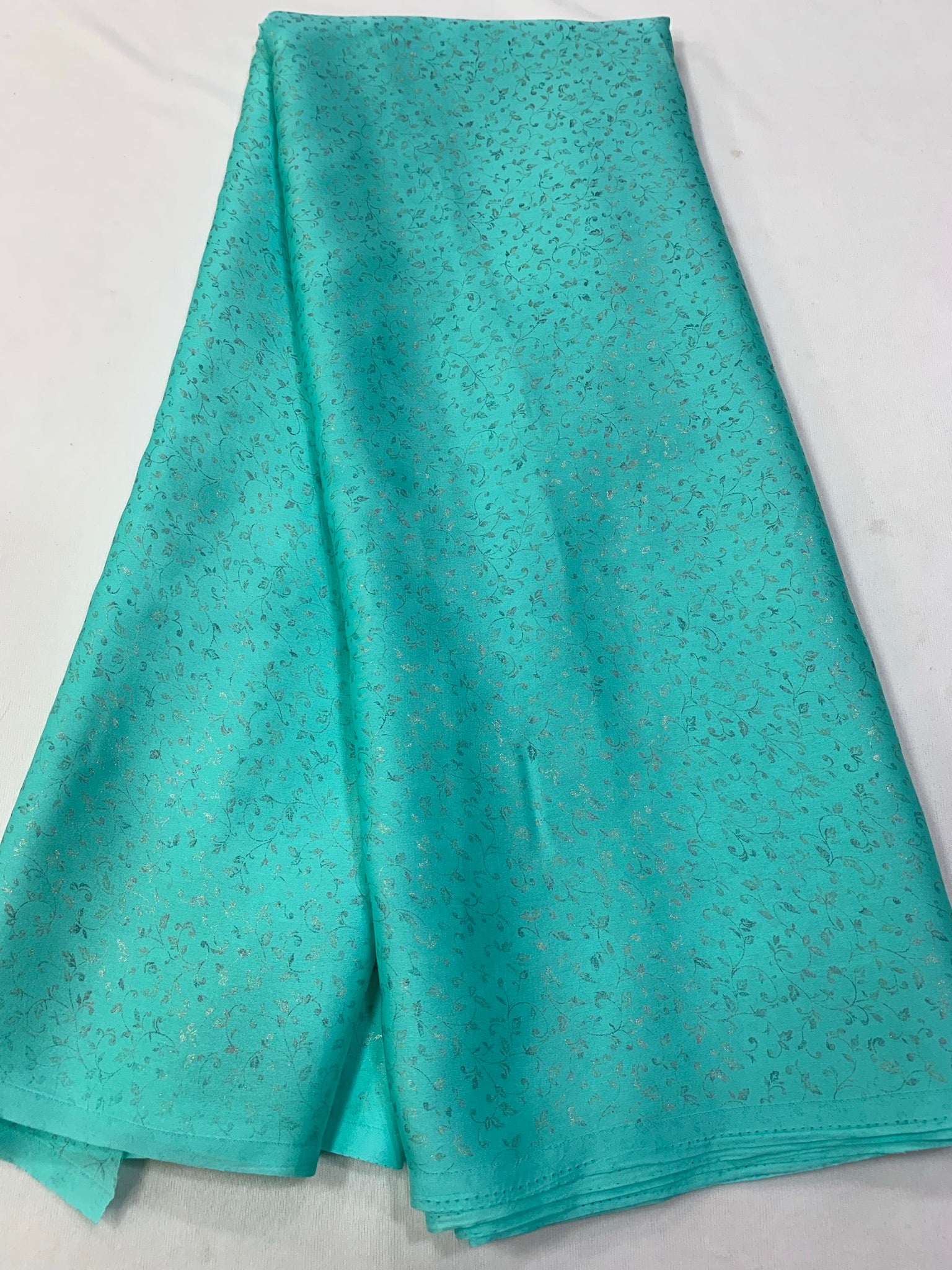 Foil Printed semi silk fabric