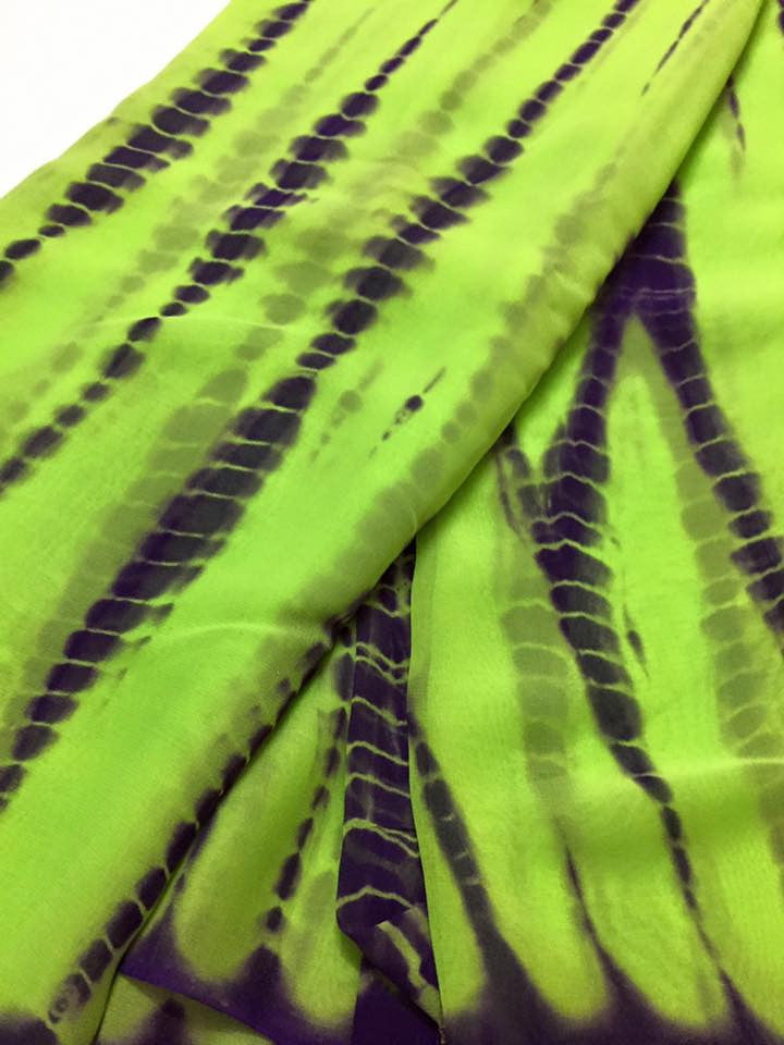 Shibori tie and dye georgette saree