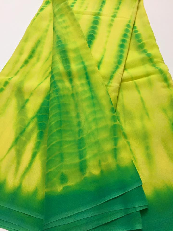 Shibori tie and dye georgette fabric