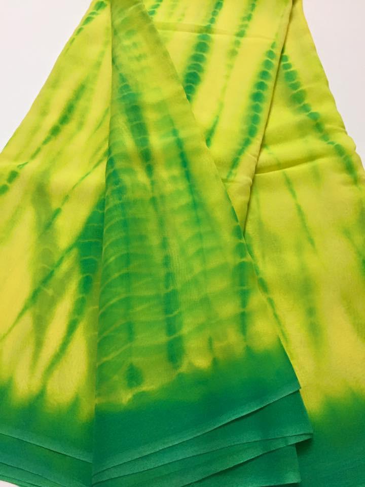 Shibori tie and dye pure georgette saree