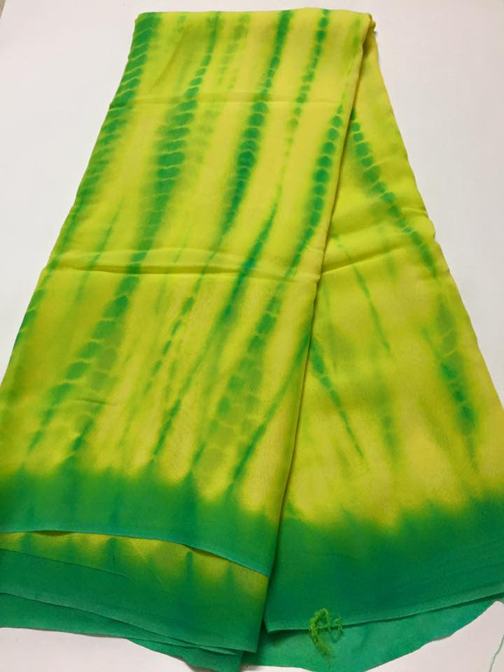 Shibori tie and dye georgette saree