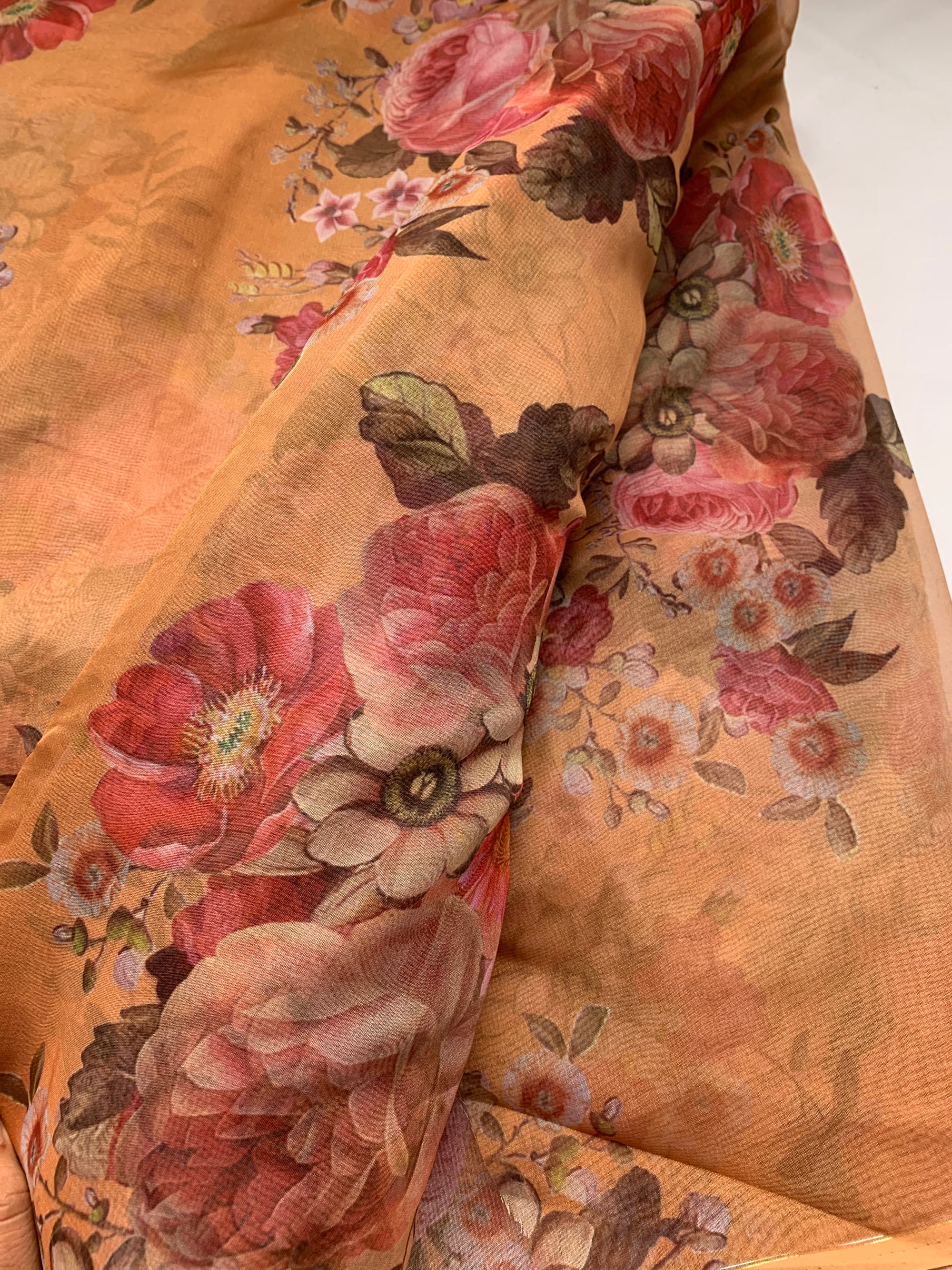 Digital floral Printed organza fabric