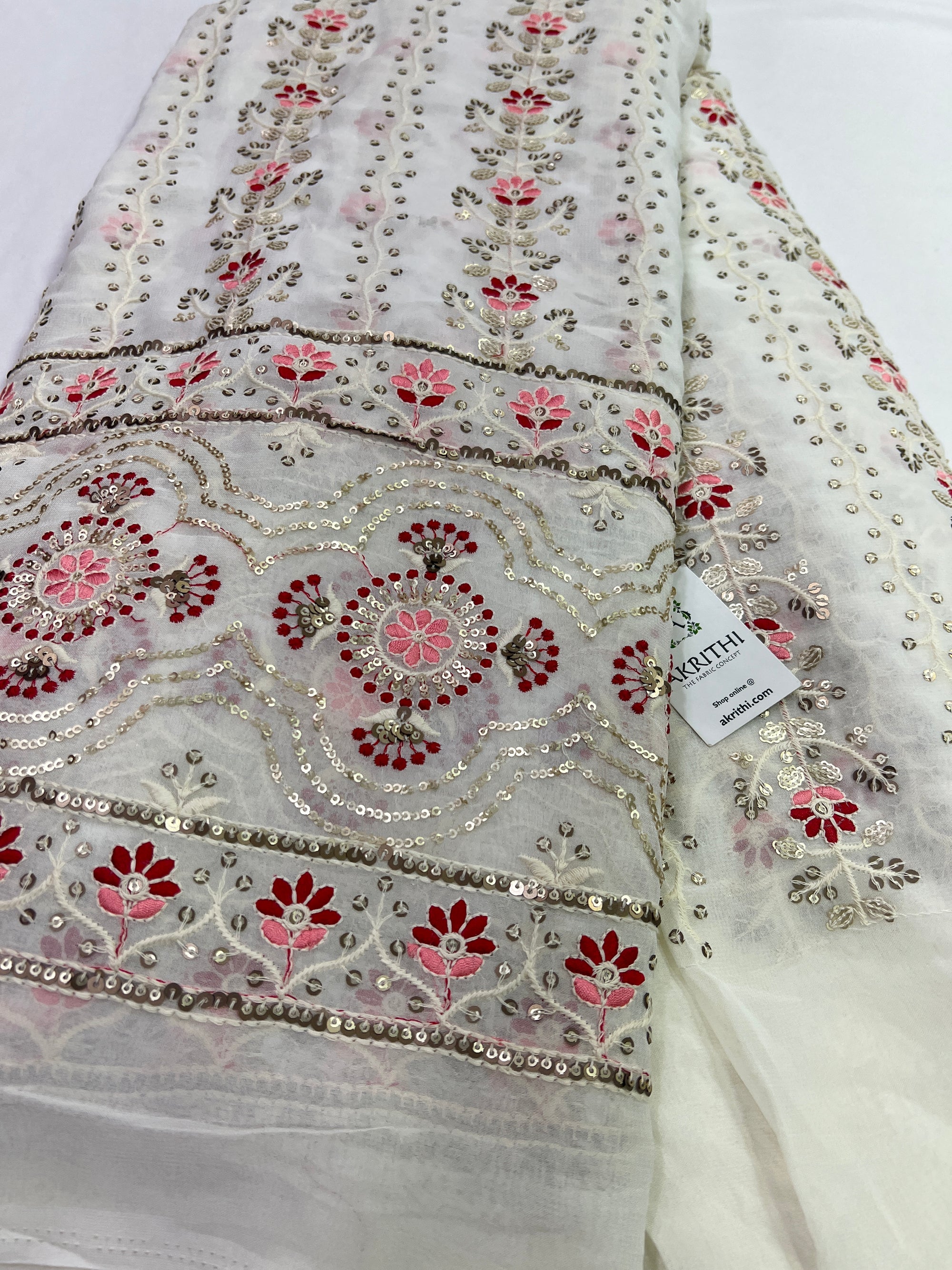 Embroidery on georgette fabric