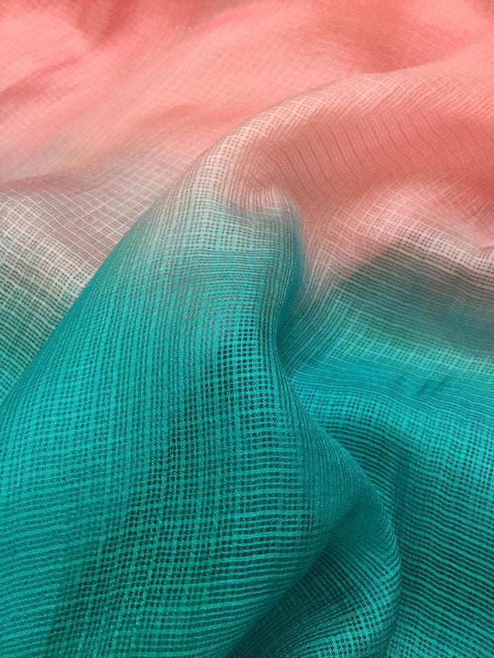 Pure kota silk double shaded saree