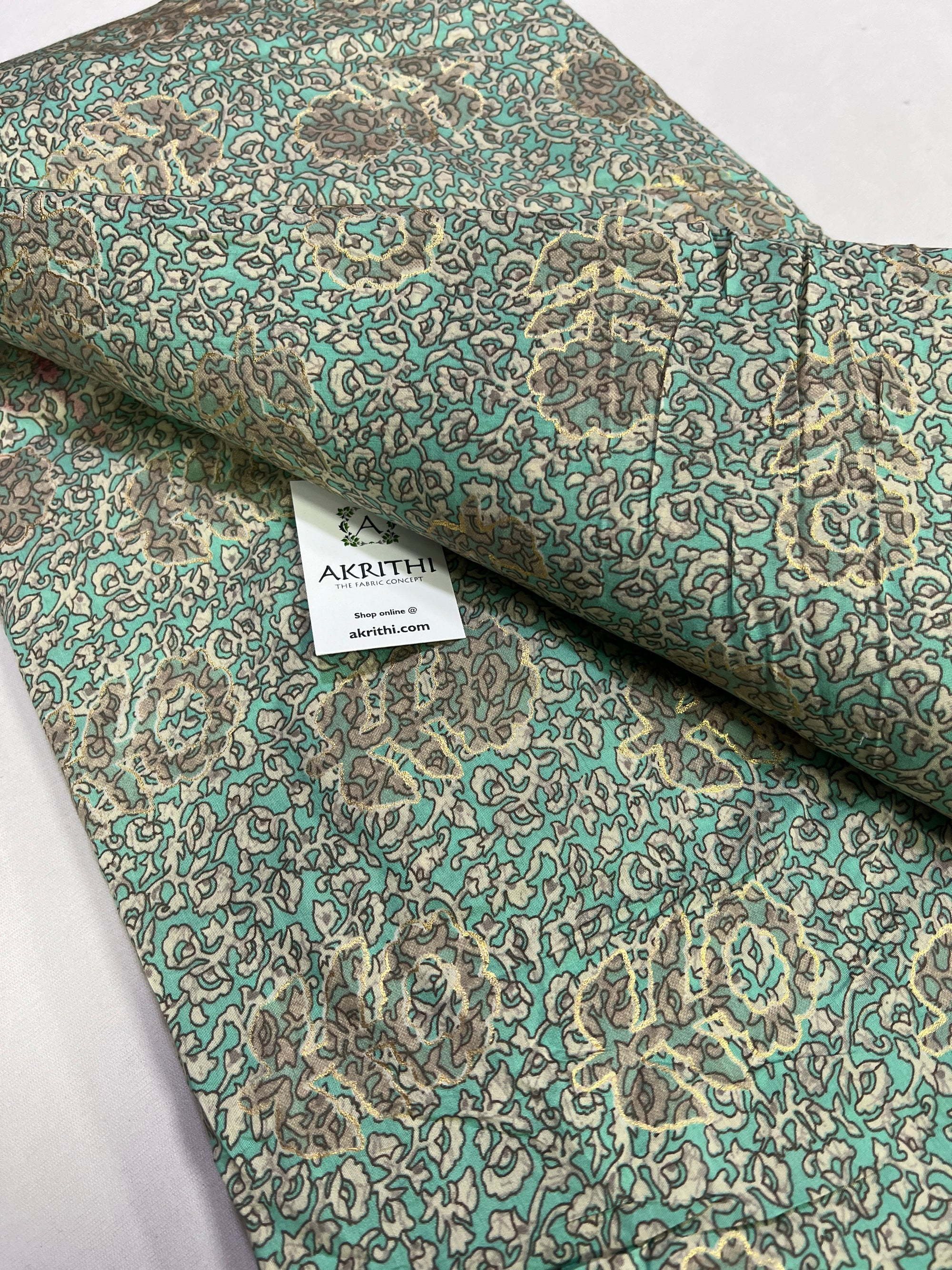 Printed silk fabric