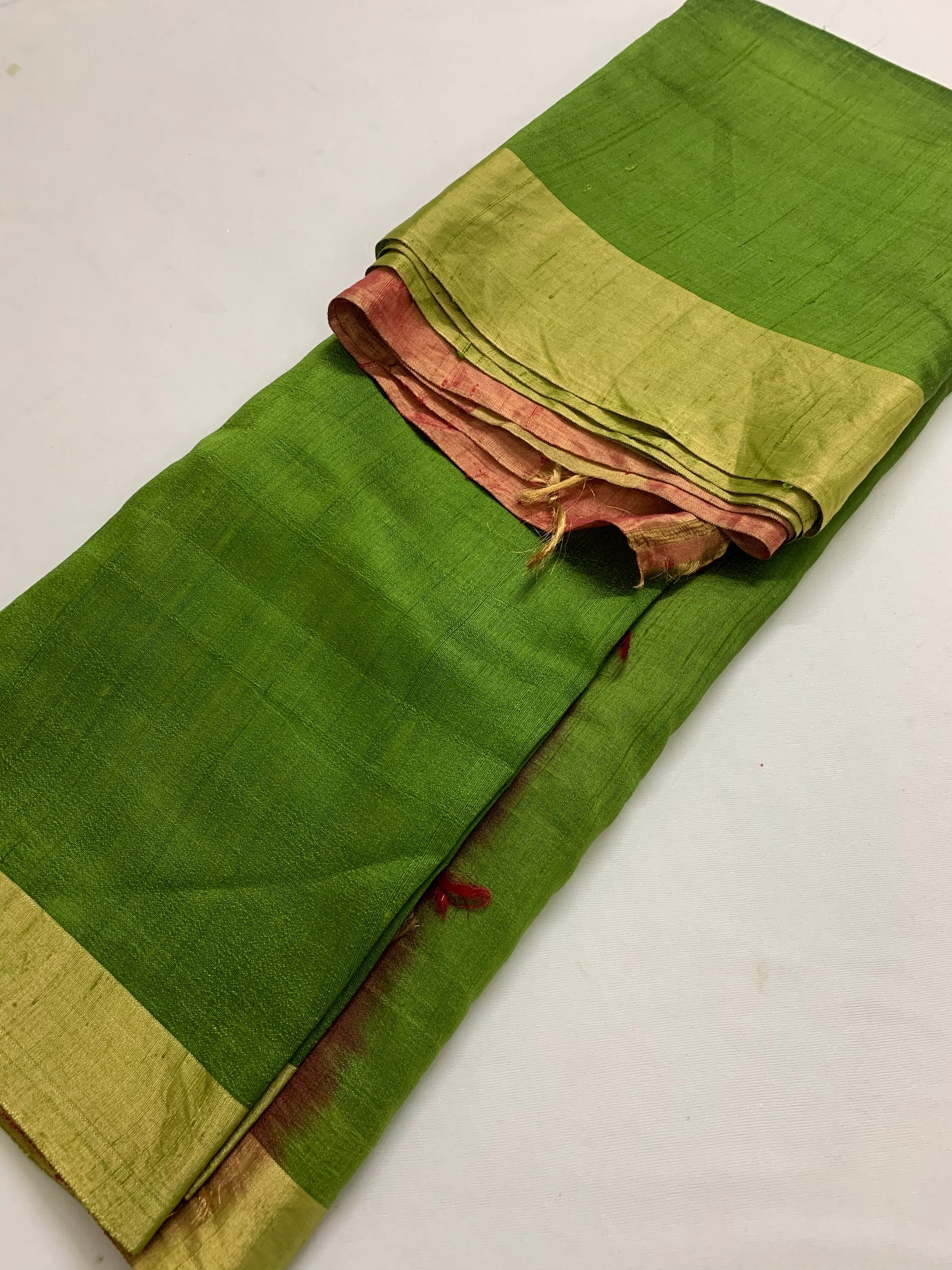 Pure raw silk saree with zari border