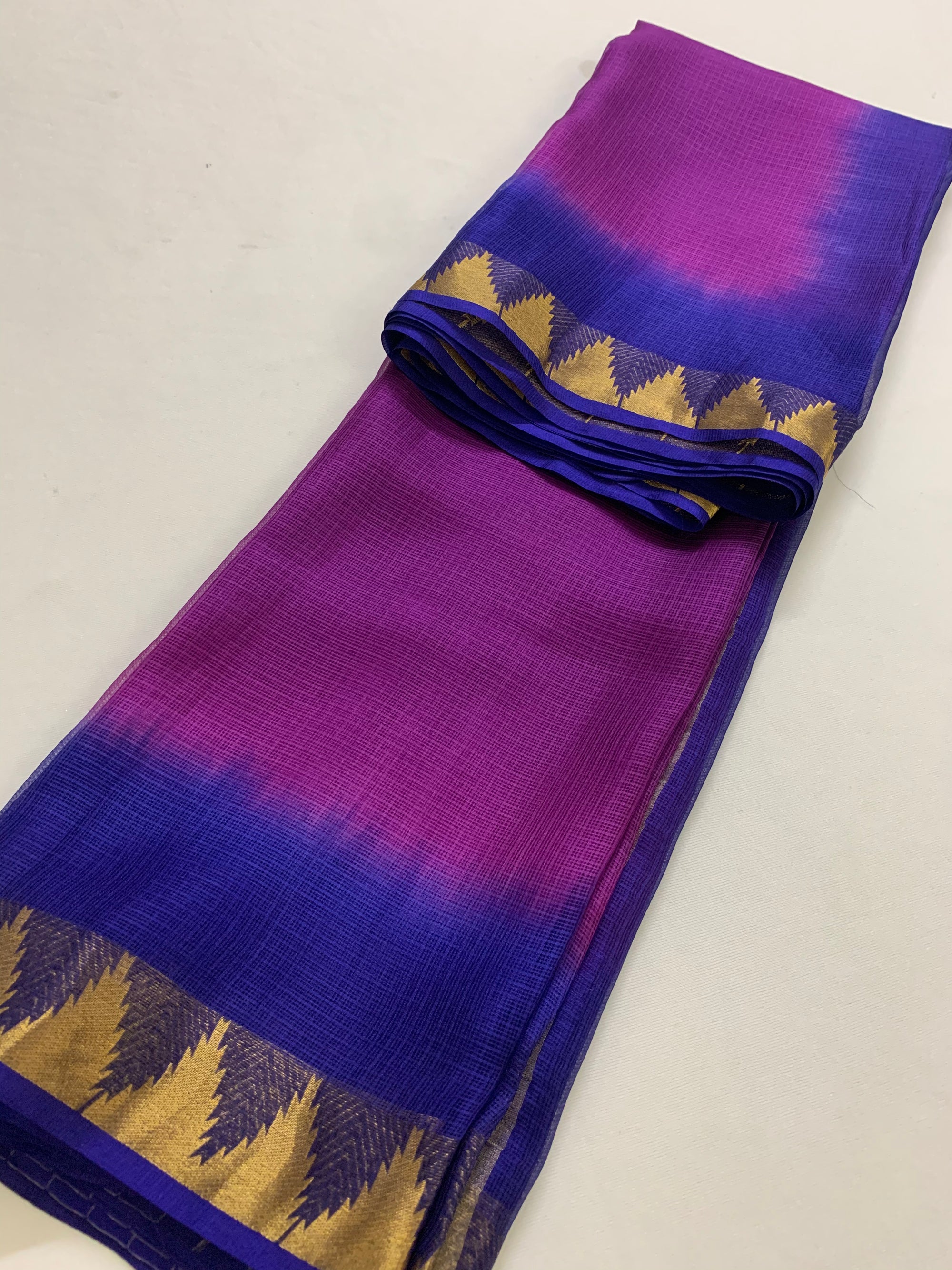 Pure kota silk saree with temple border
