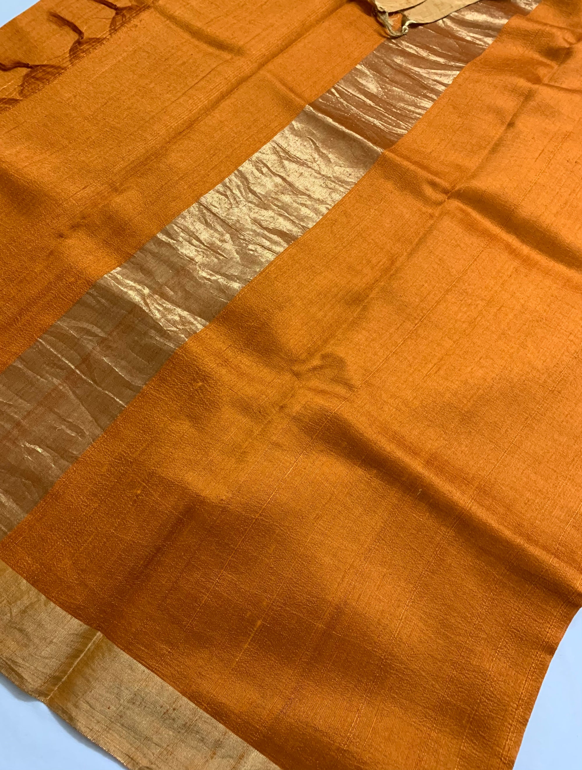 Pure raw silk saree with zari border