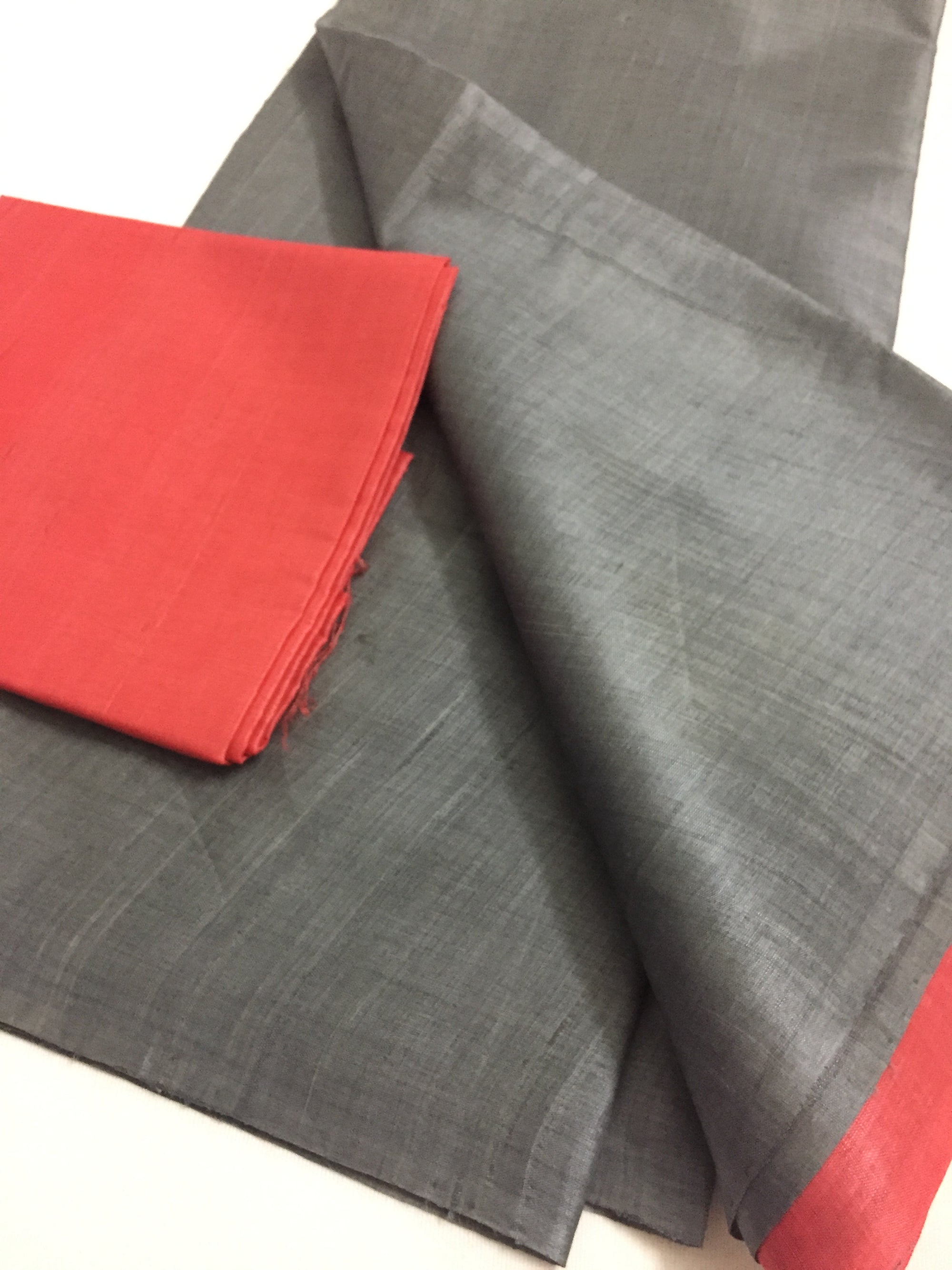 Handloom pure tussar silk saree with contrast blouse