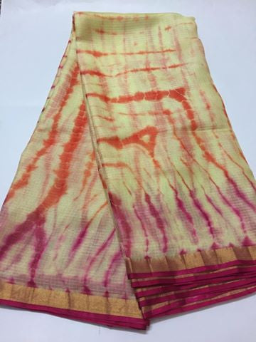 Pure kota silk saree, pure silk saree, tie and dye saree , tie and dye kota silk saree, shibori saree online.