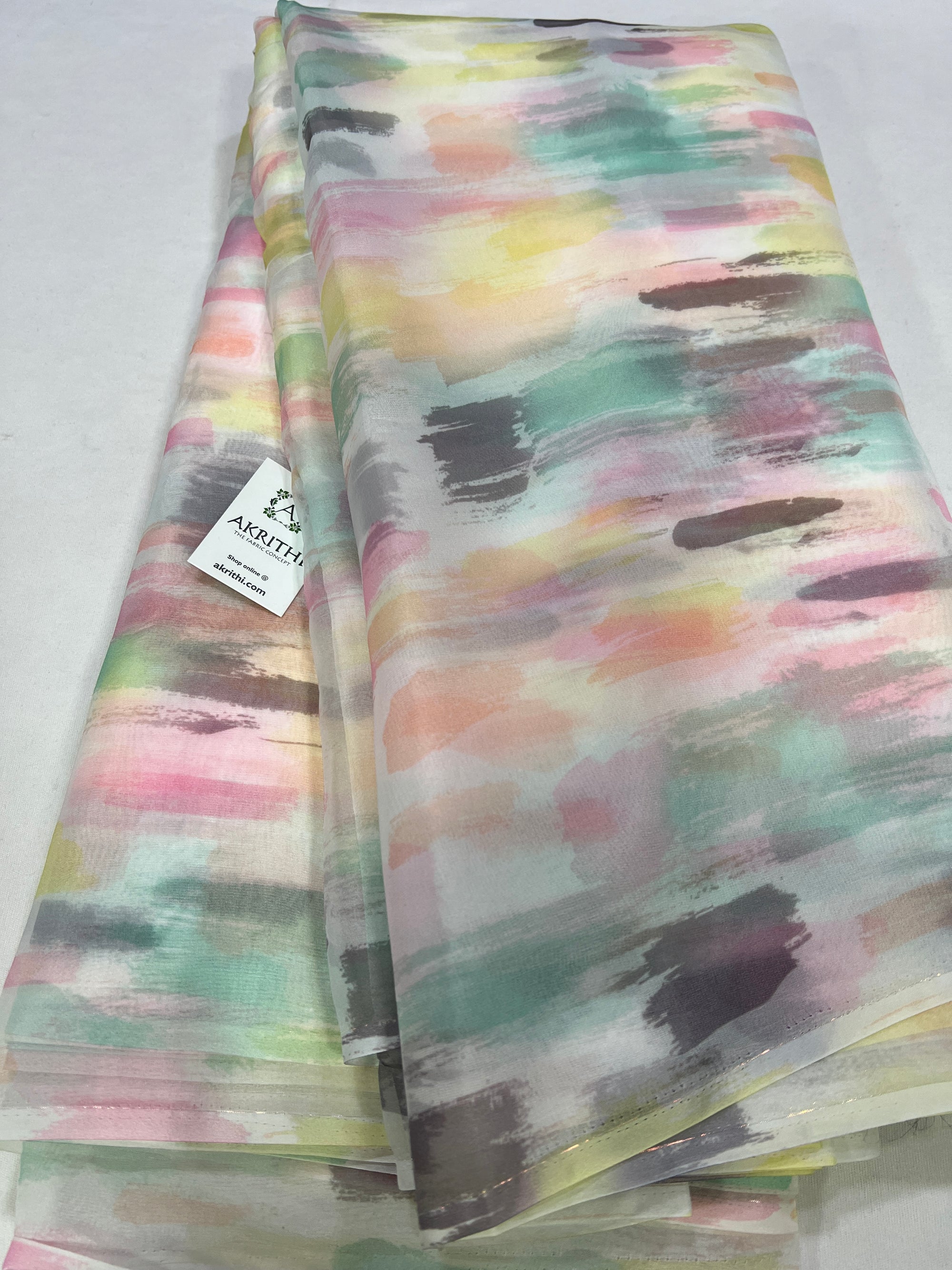 Digital floral Printed organza fabric