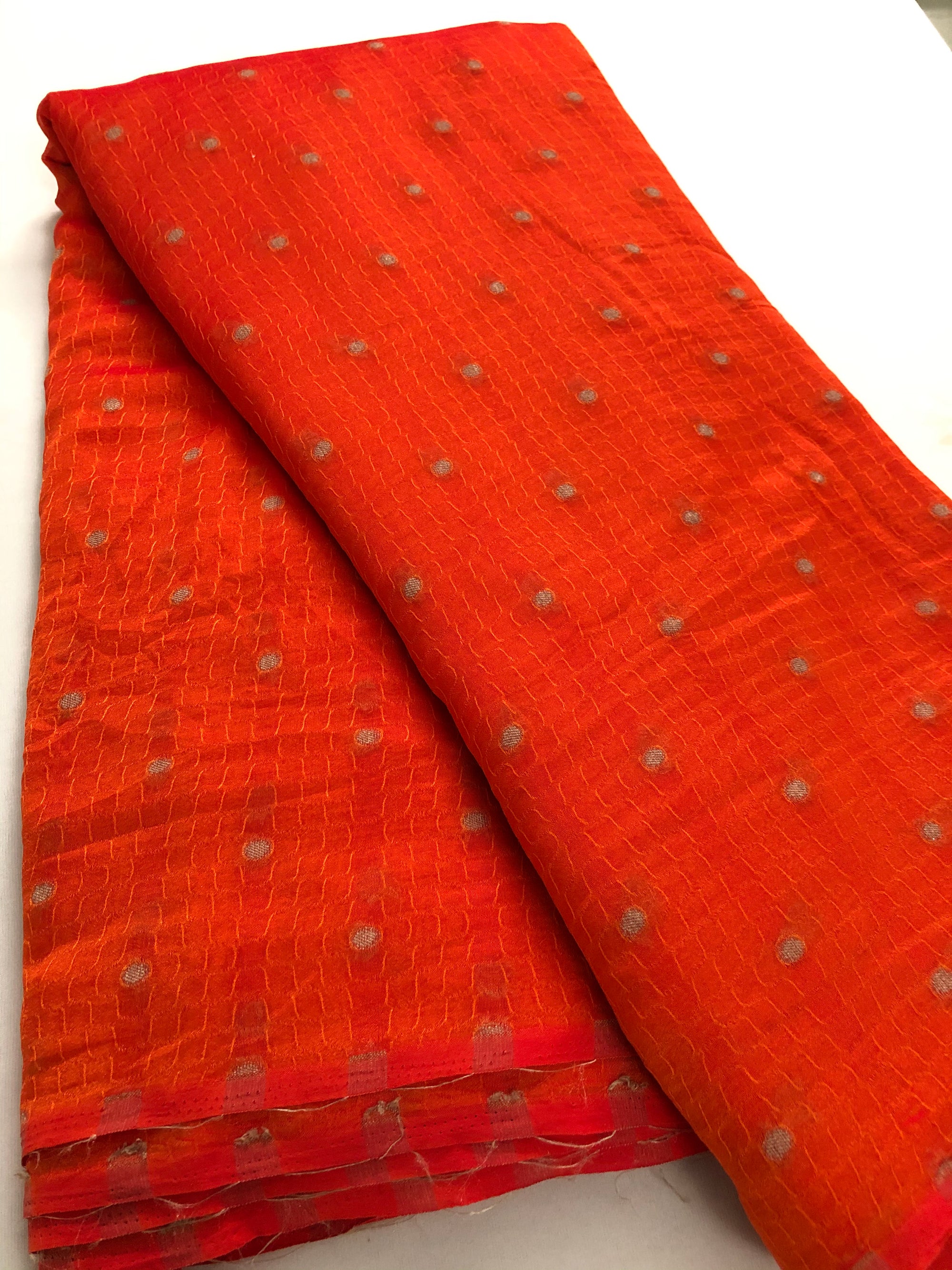 Self woven butti chiffon fabric