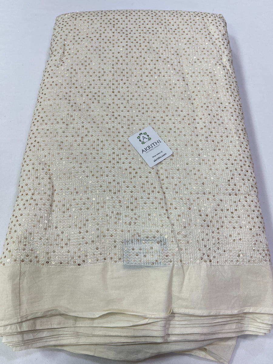 Pure Cotton embroidered fabric 70 cms cut
