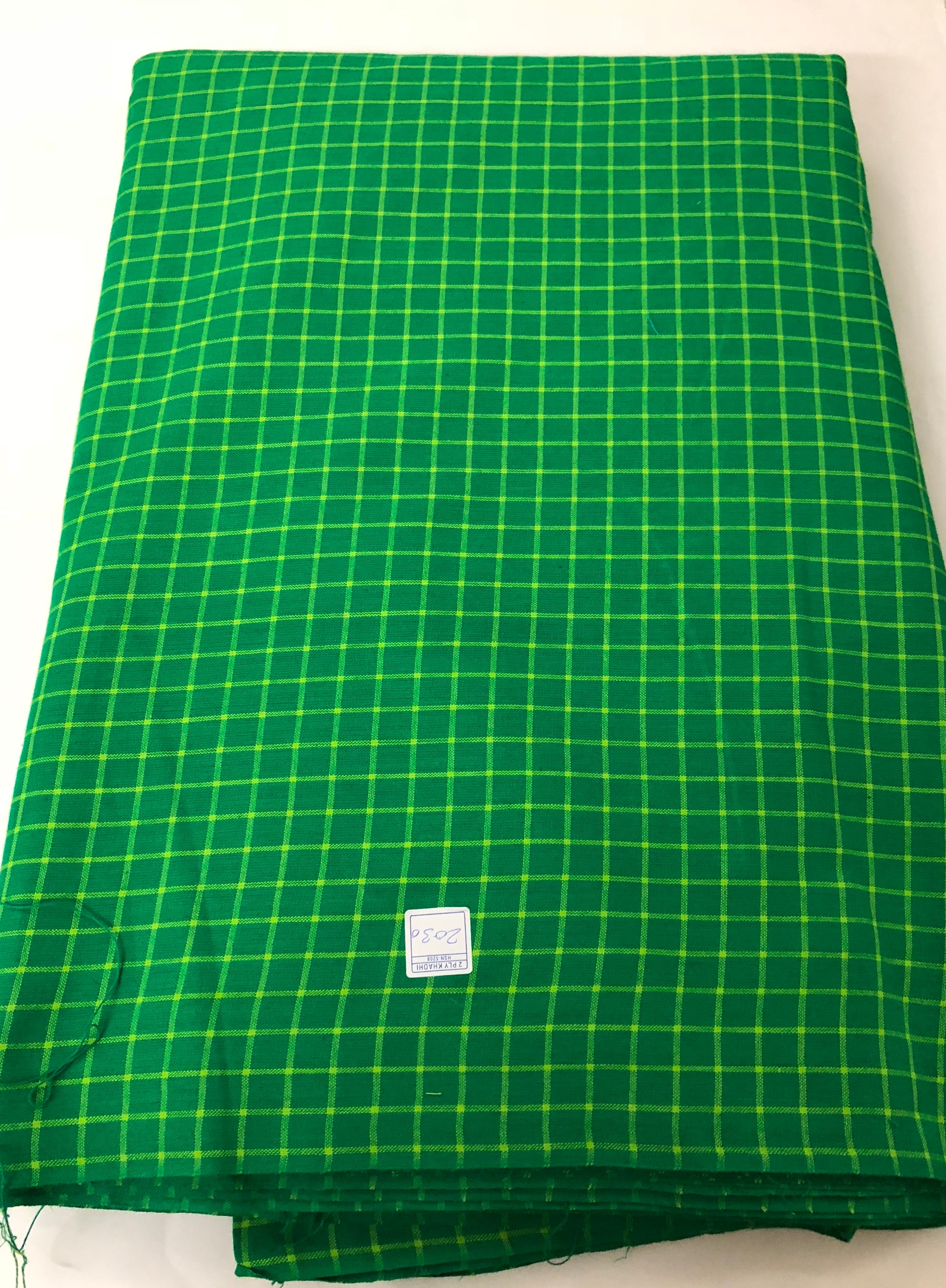 Checkered mercerised cotton fabric