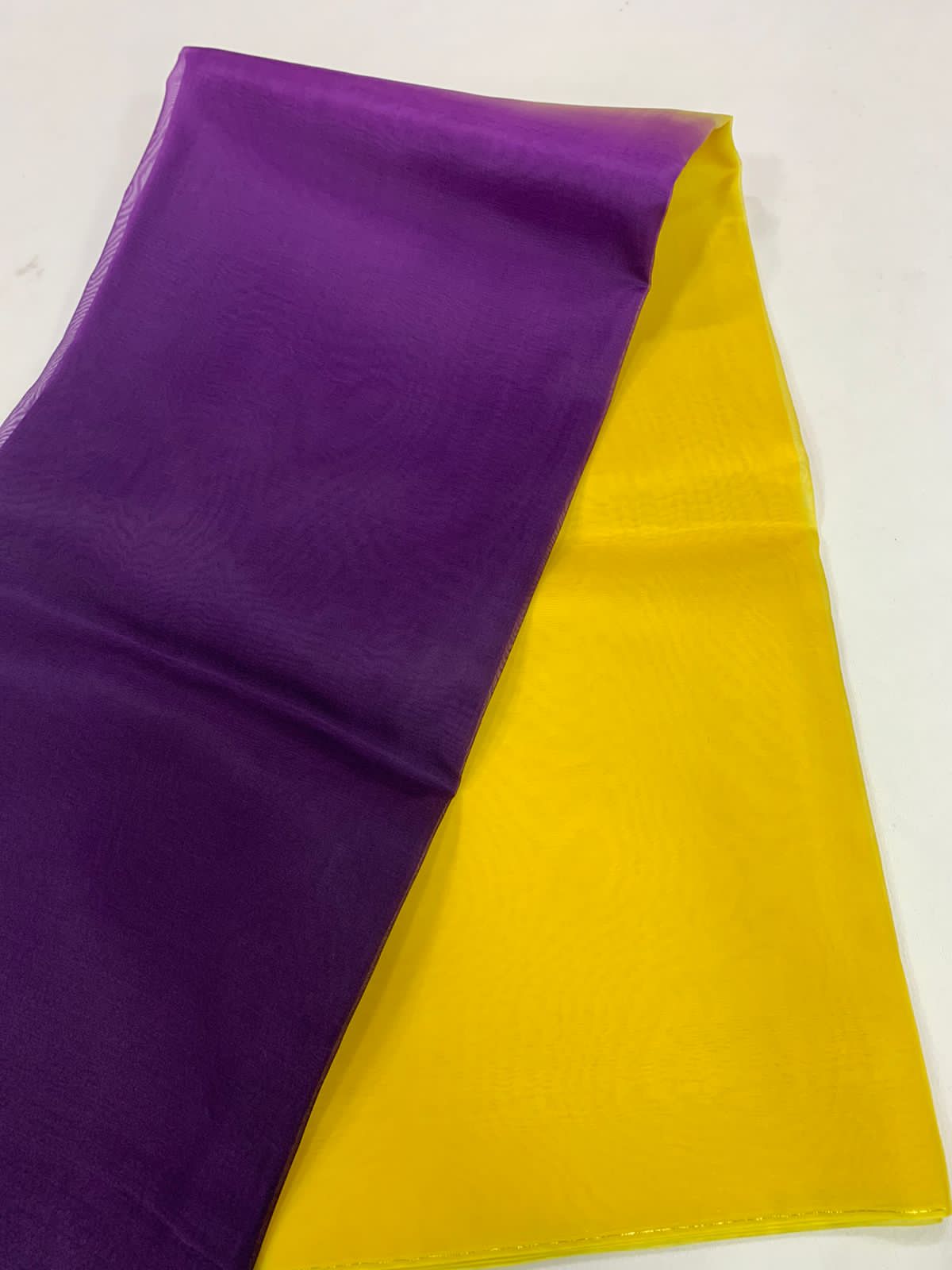 PURE SILK ORGANZA DOUBLE SHADED SAREE