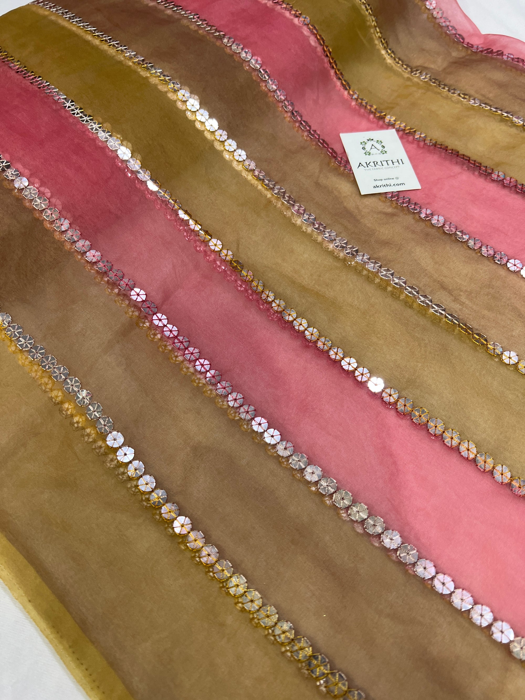Embroidery on Organza fabric