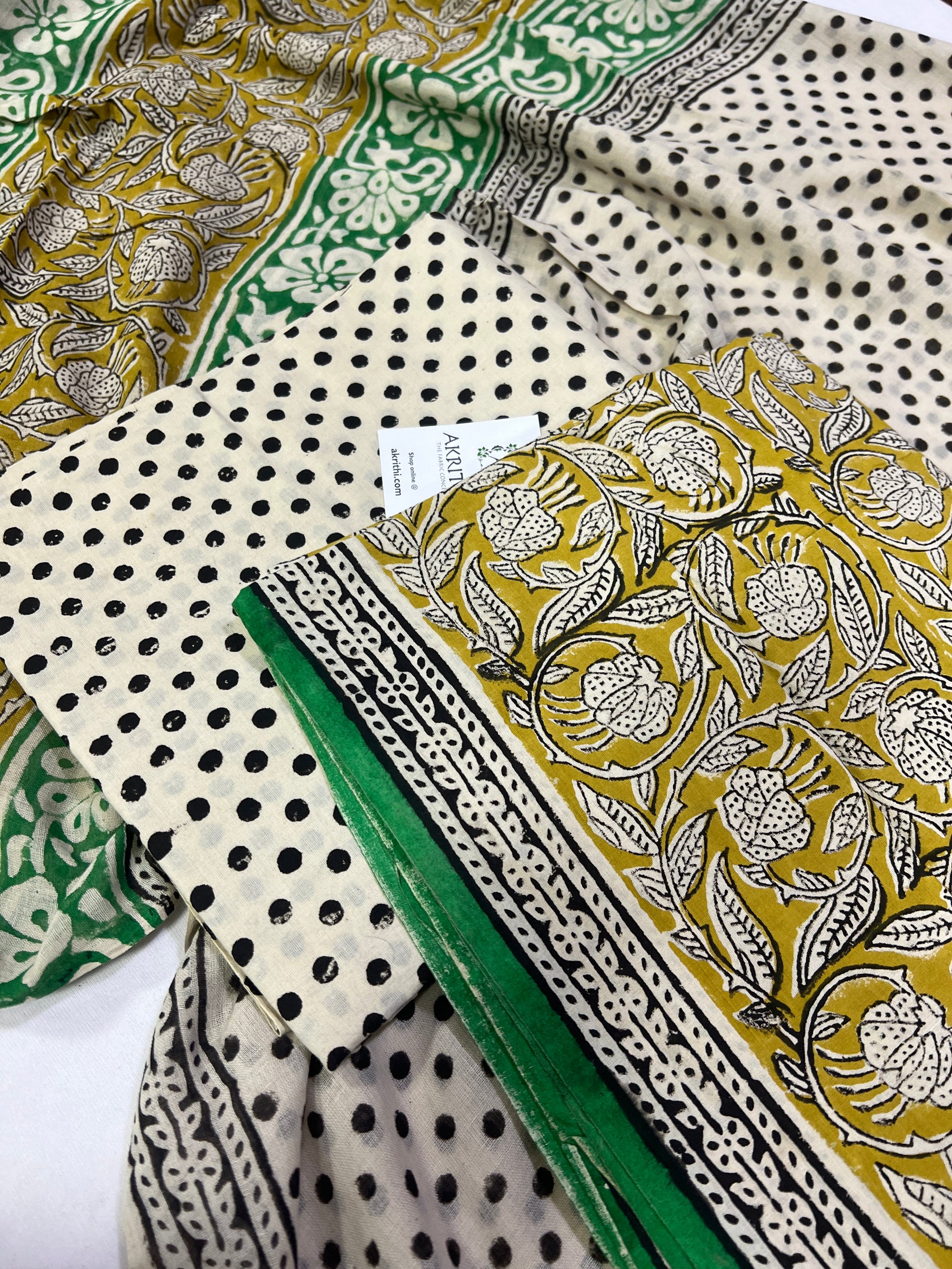 Hand block printed pure cotton salwar suit with dupatta