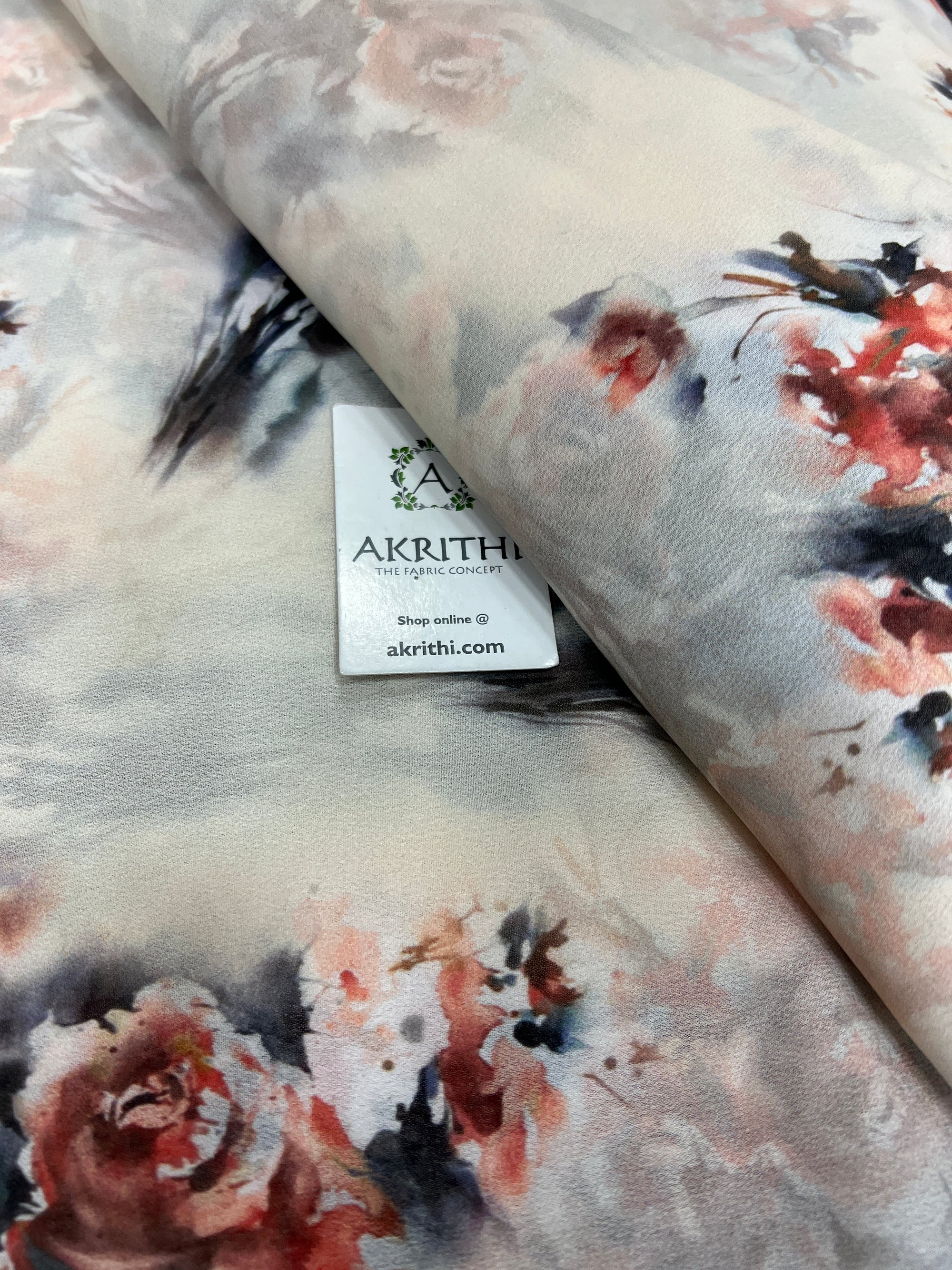 Digital floral printed georgette fabric