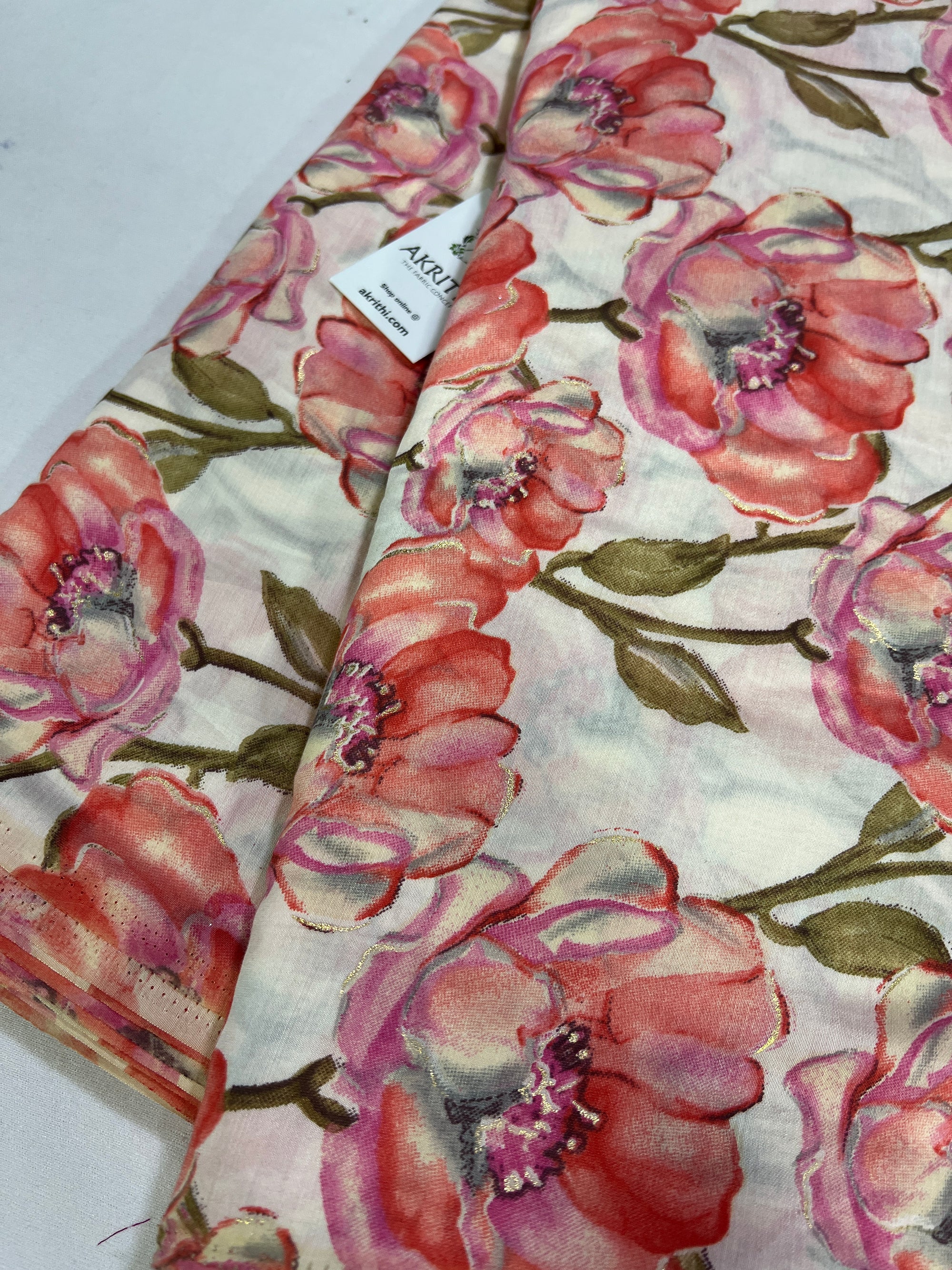 Printed silk fabric