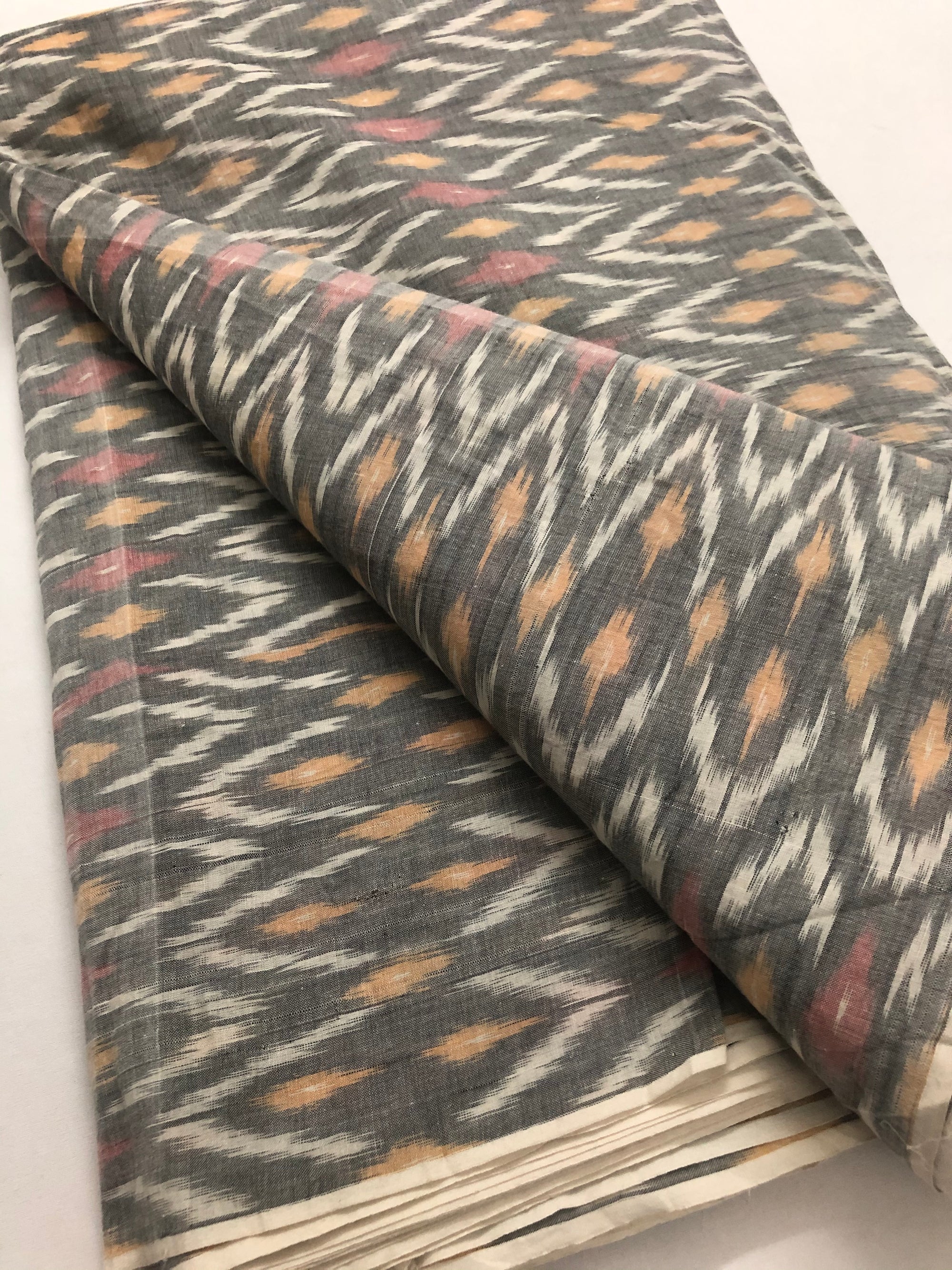 Ikat mercerised cotton fabric