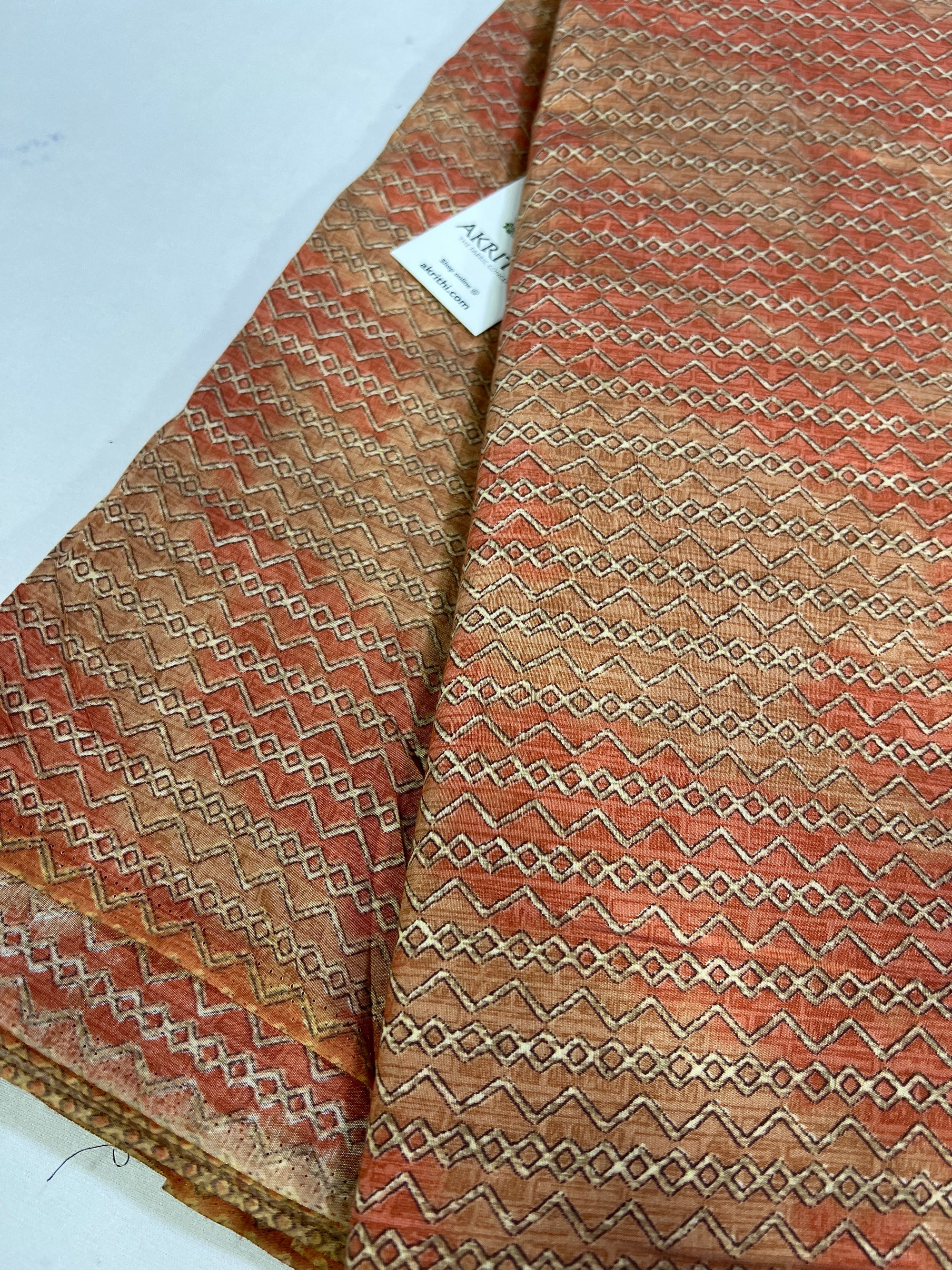 Printed silk fabric