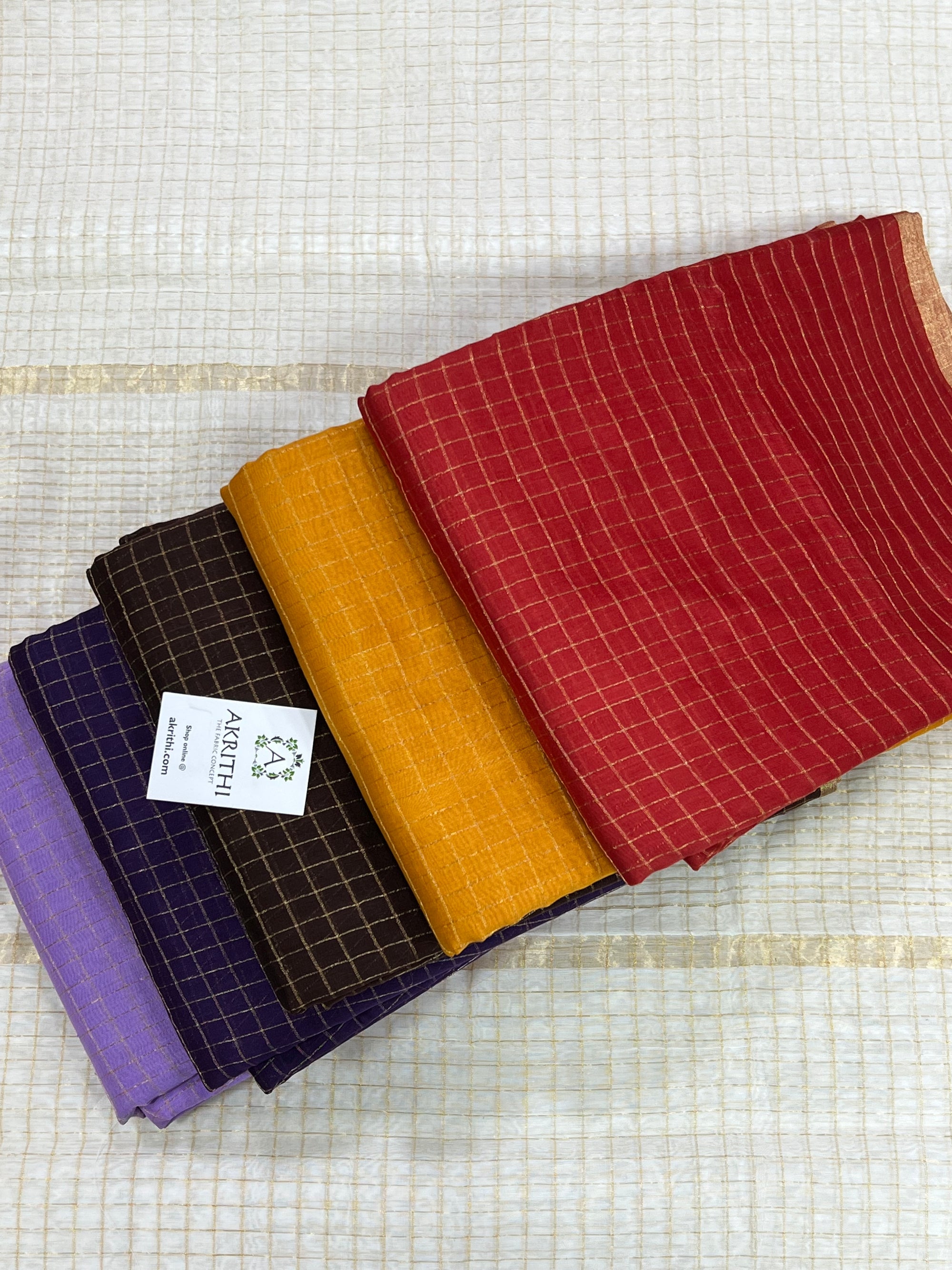 Pure chanderi checks saree