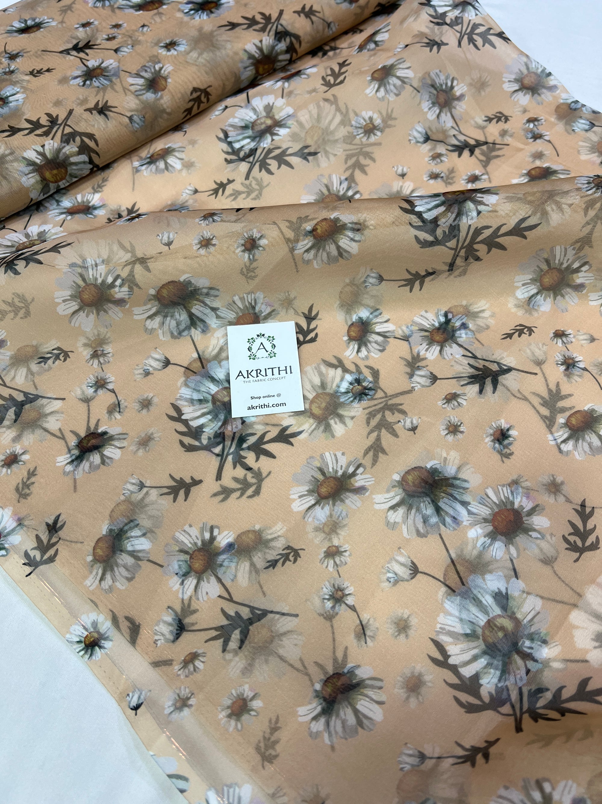 Digital floral Printed organza fabric