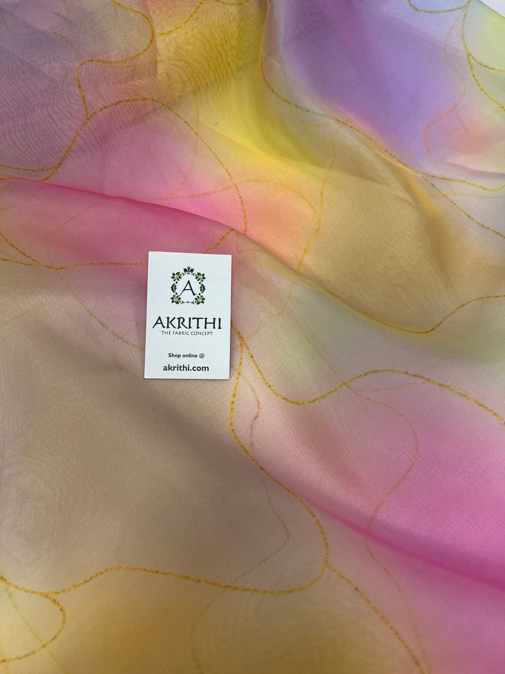 Digital floral Printed organza fabric