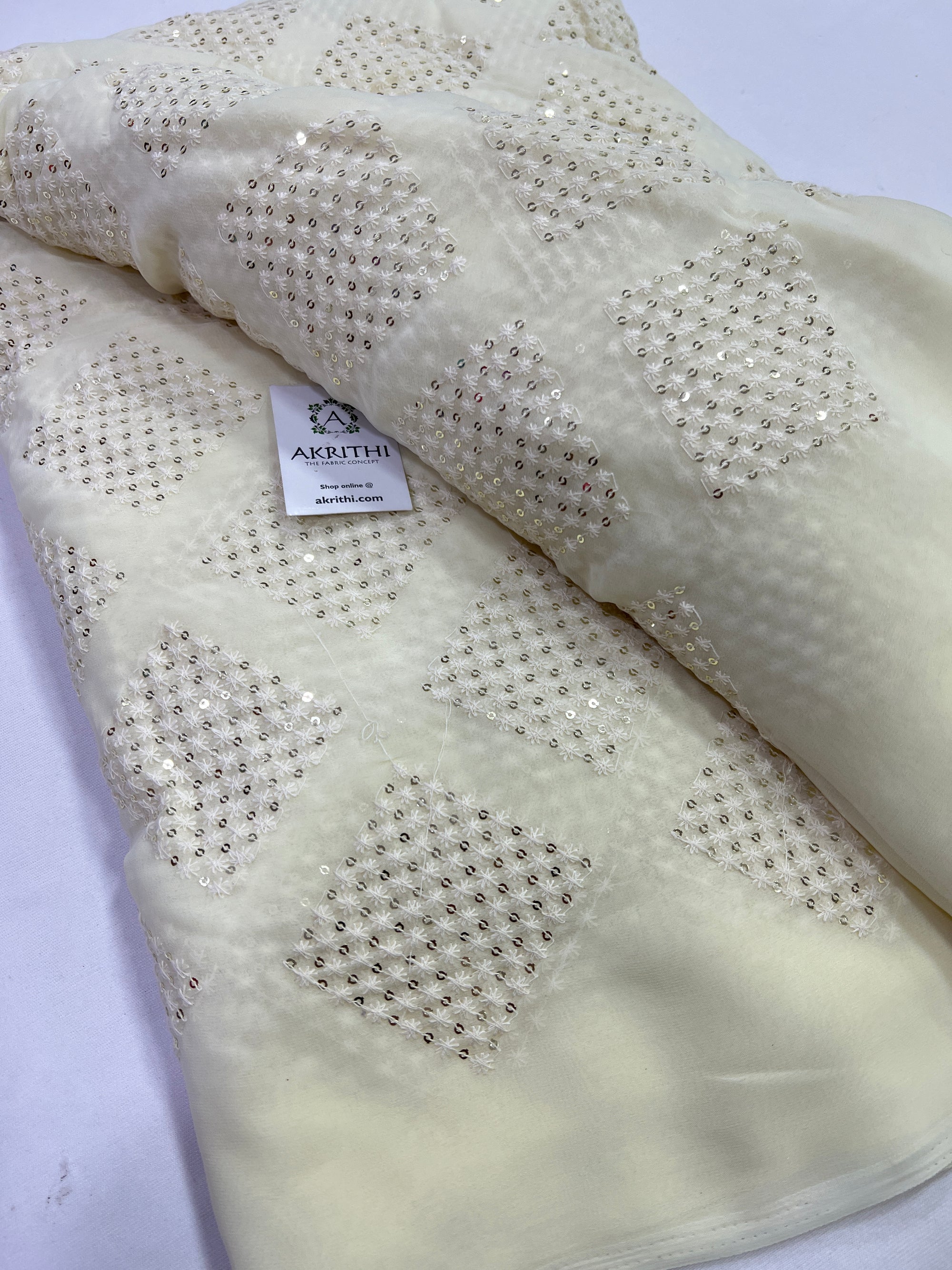 Embroidery on georgette fabric