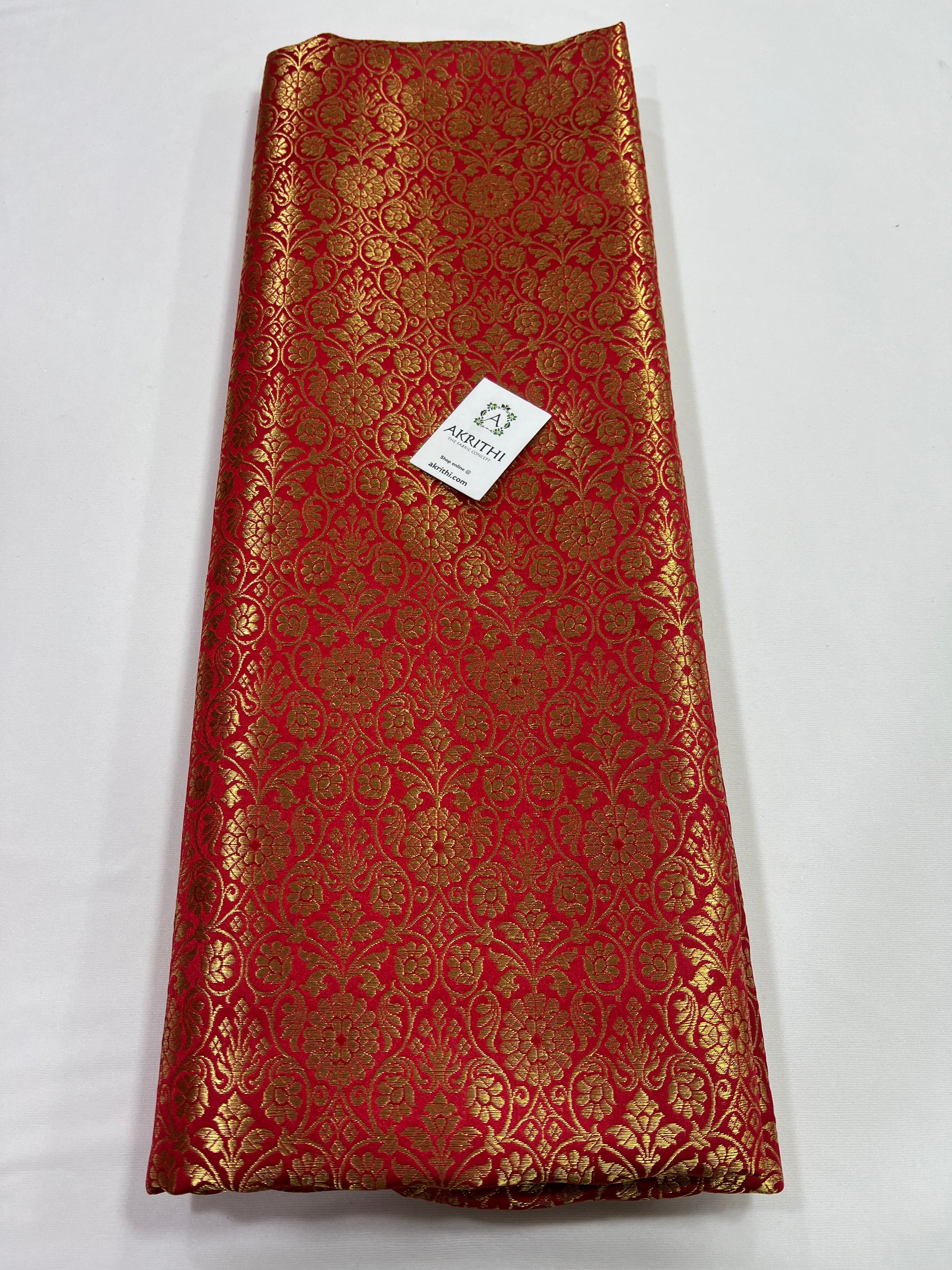 Banarasi brocade fabric red