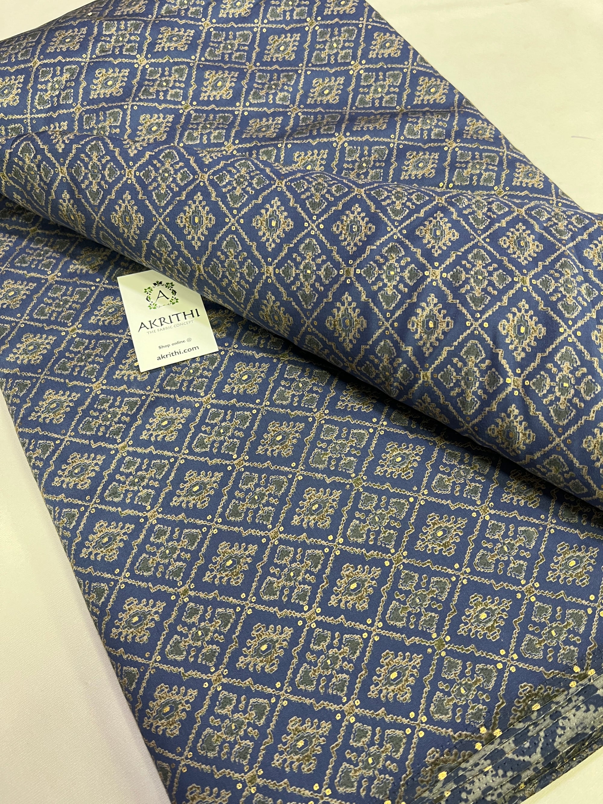 Printed silk fabric