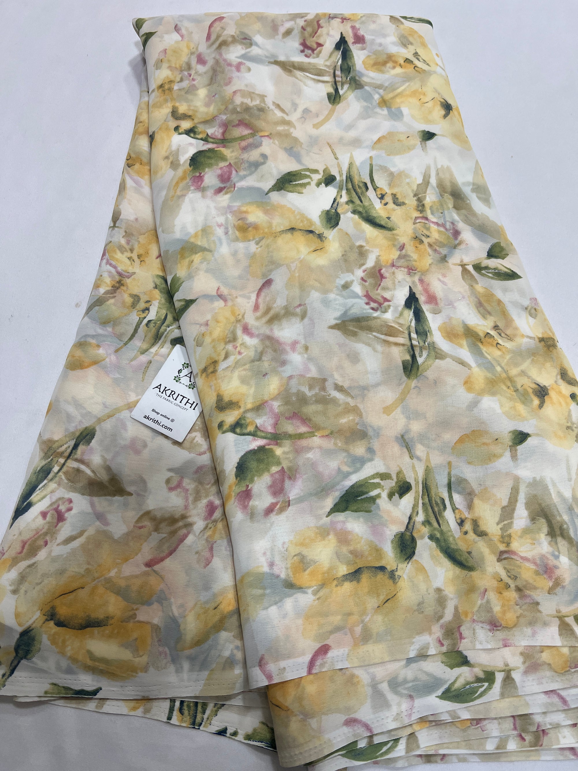 Digital floral printed georgette fabric