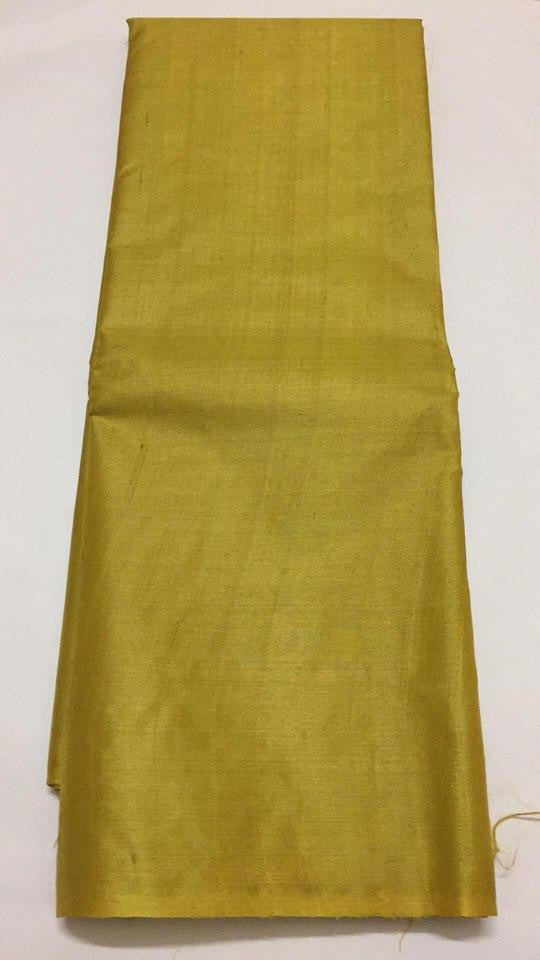 tussar silk dress material online shopping Rust Striped Ahimsa Tussar Pure Silk Fabric