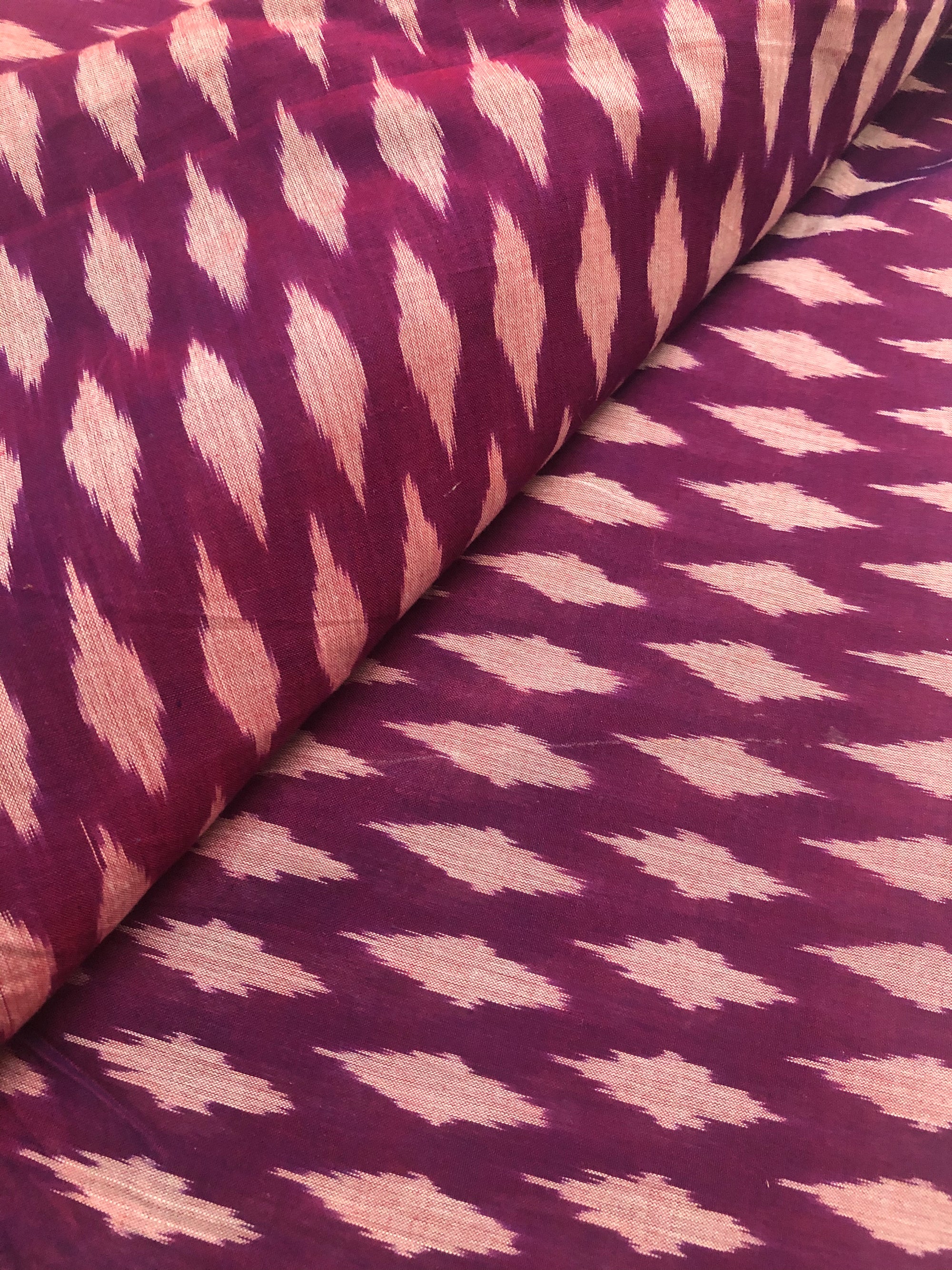 Ikat mercerised cotton fabric