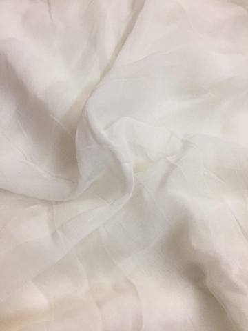 100% Pure Silk Georgette Chiffon Fabric 44 Wide BTY Drape Blouse Dress  Craft (White) 
