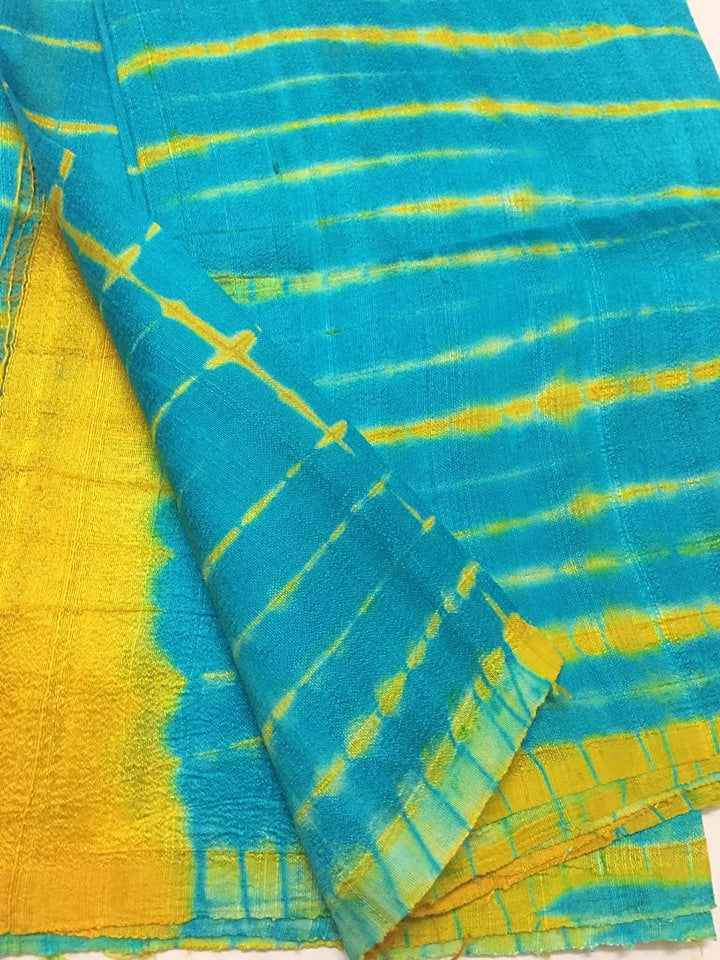 Shibori tie and dye pure raw silk kurta