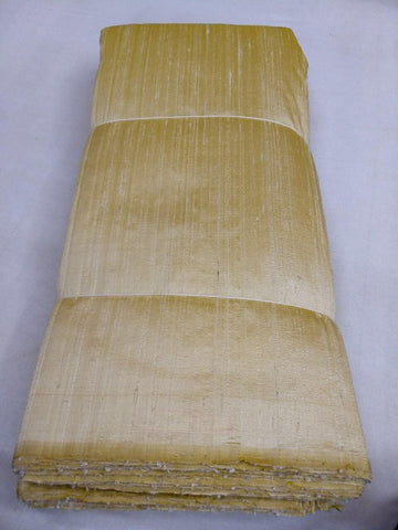 Dual tone dupion pure raw silk 100 grams - MUSTARD AND WHITE COLOUR