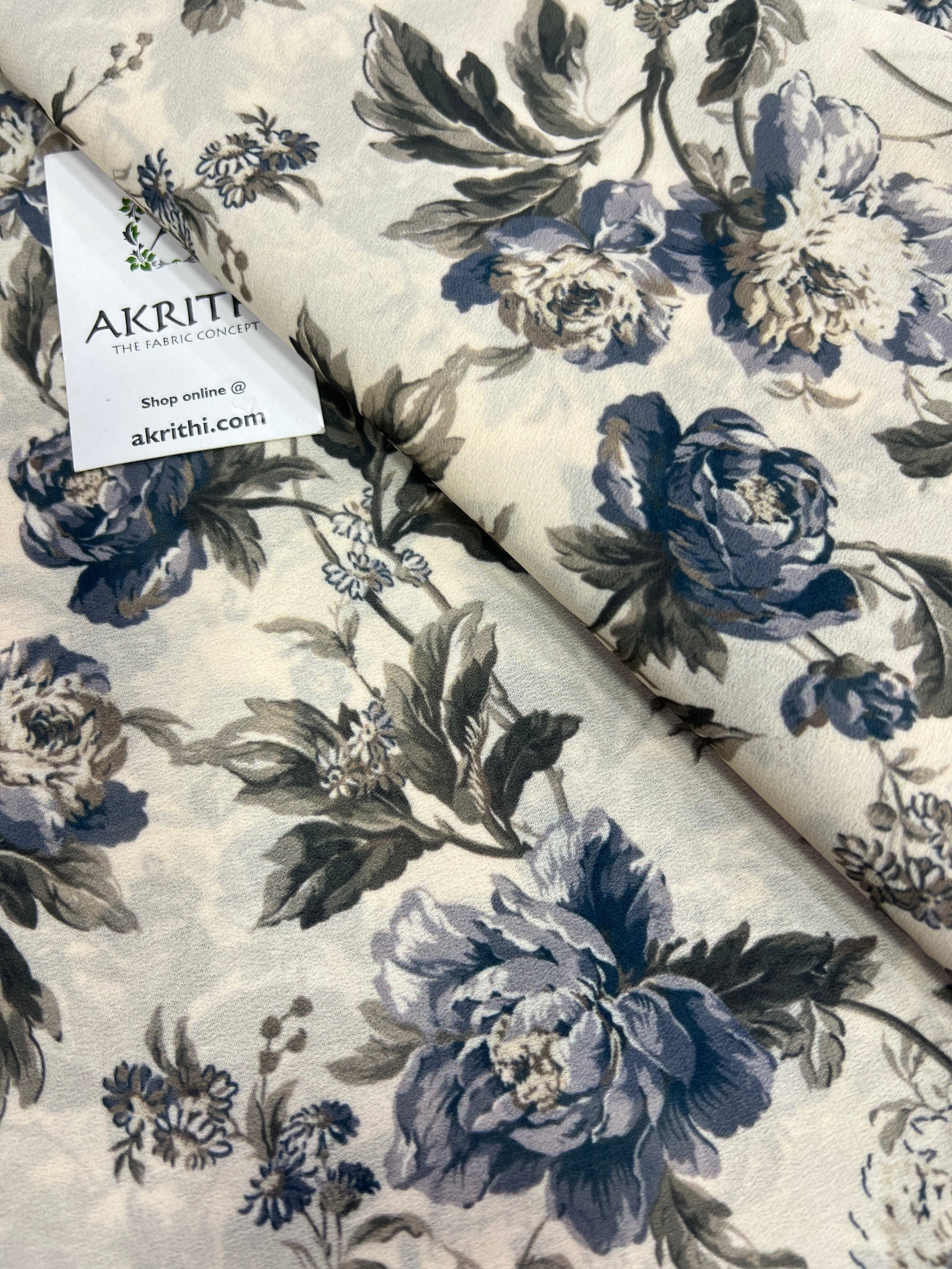 Digital floral printed georgette fabric