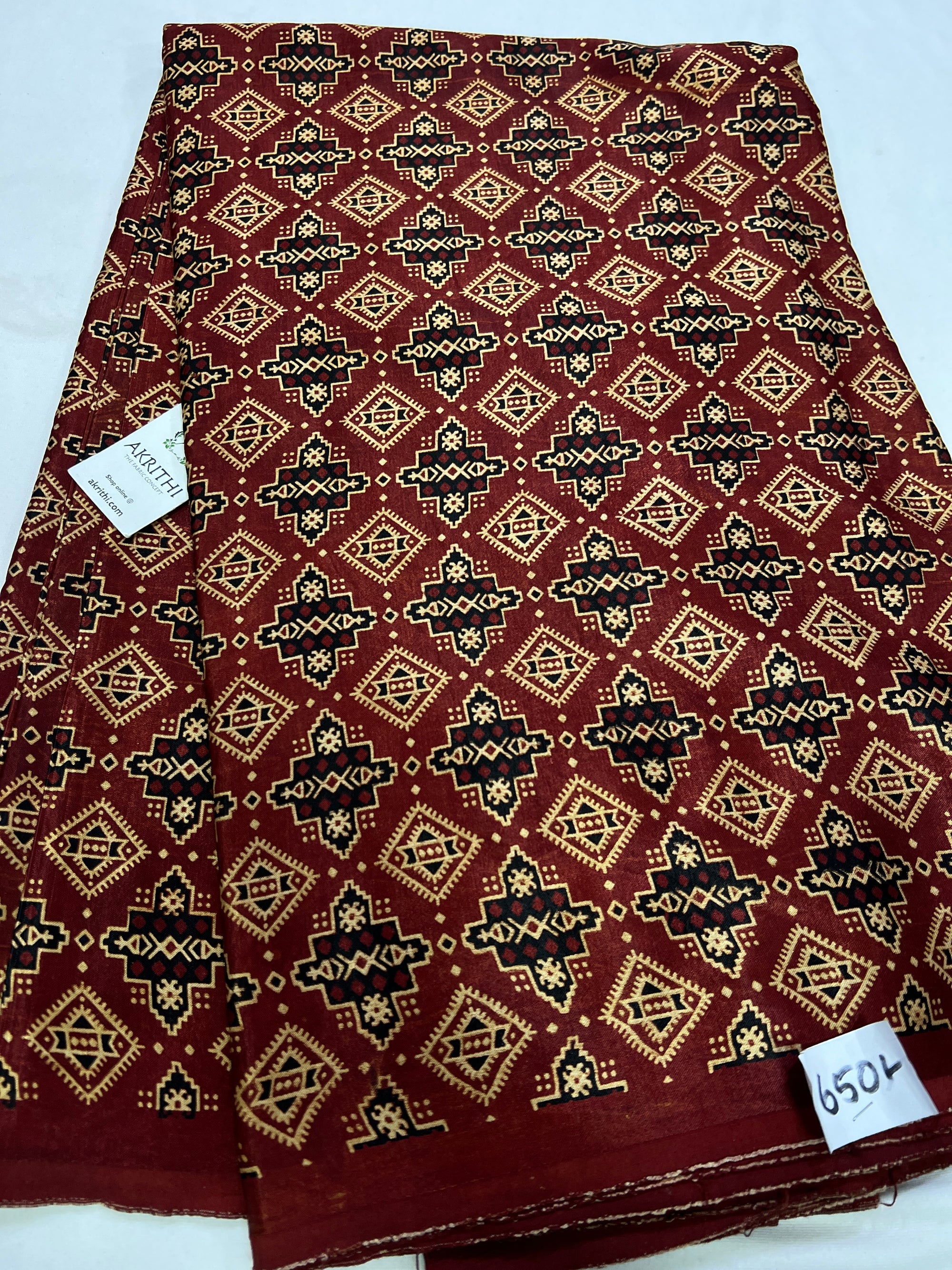 Printed gaji silk fabric