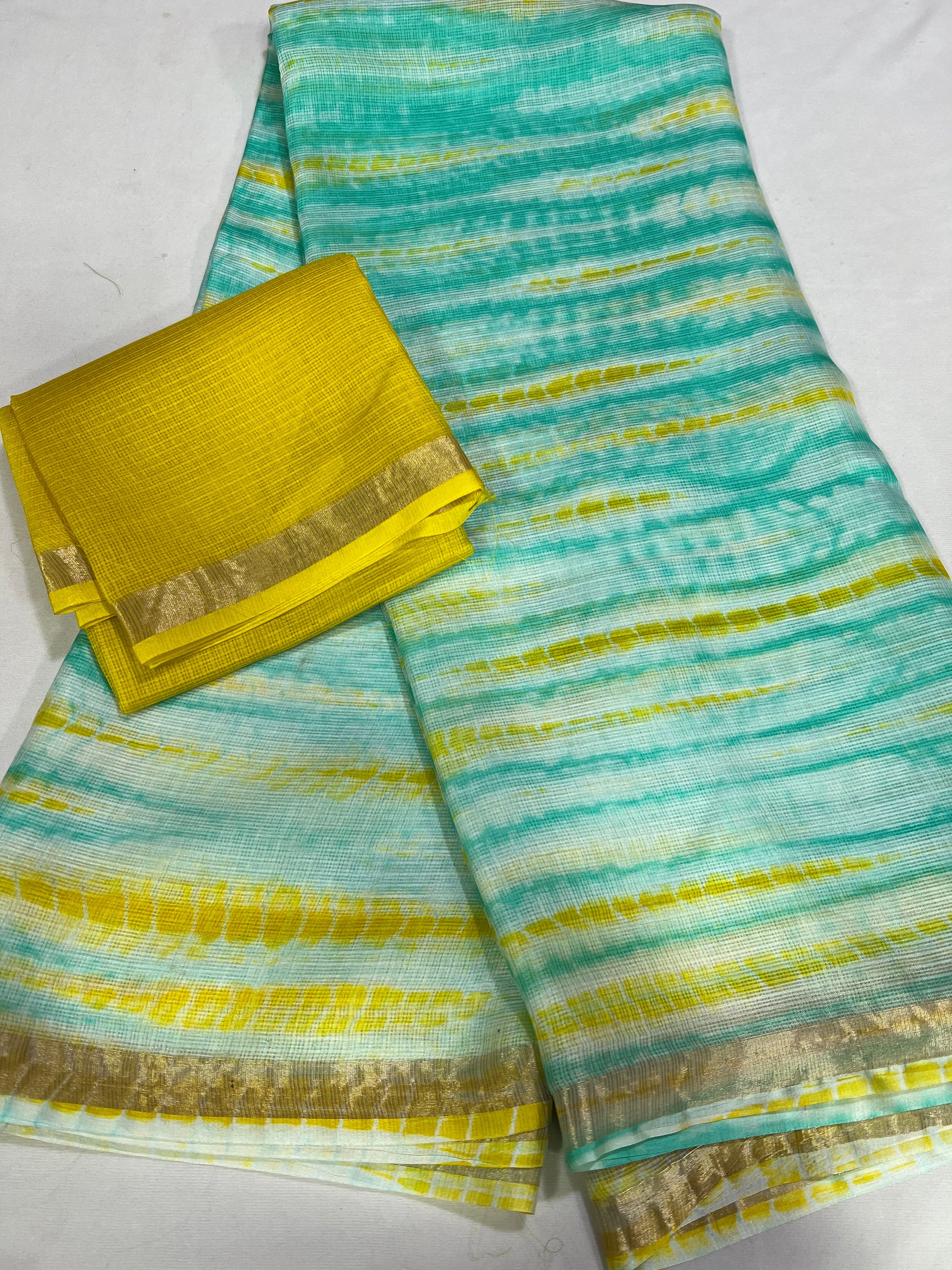 Tie and dye pure kota silk saree
