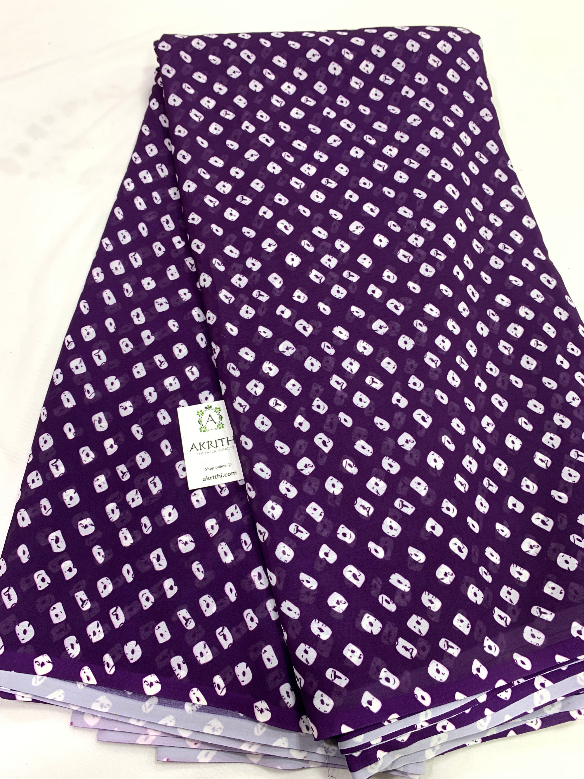 Digital bandhani printed georgette fabric