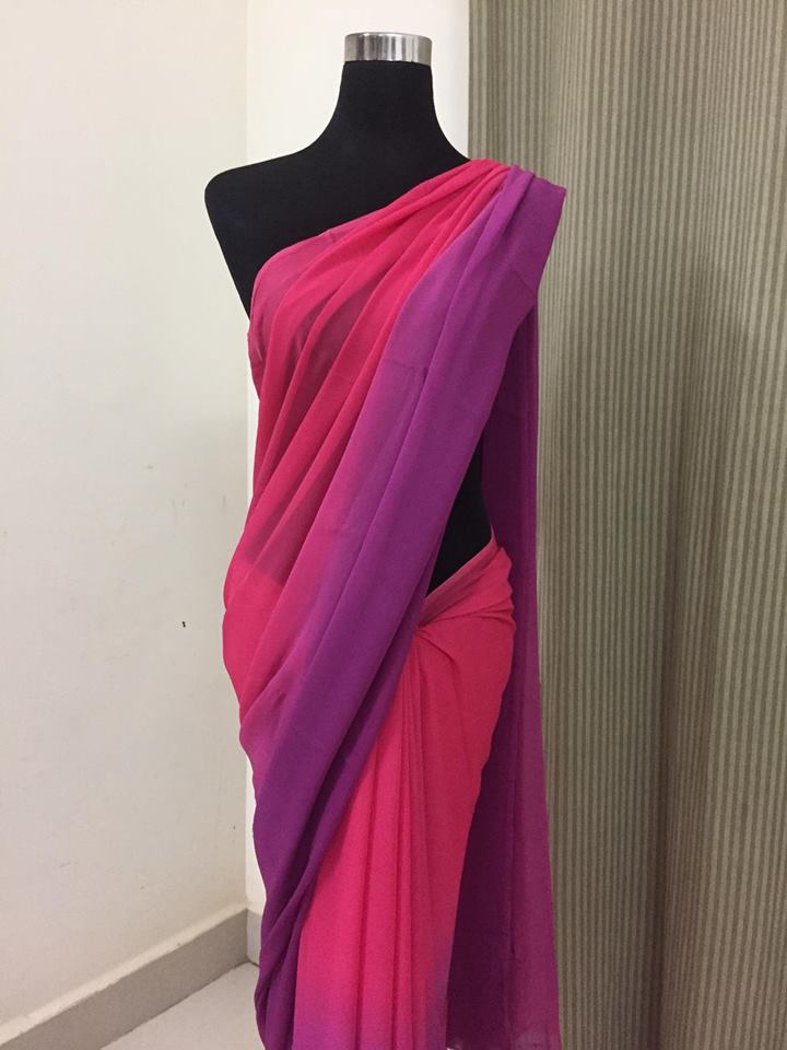 Shaded georgette saree