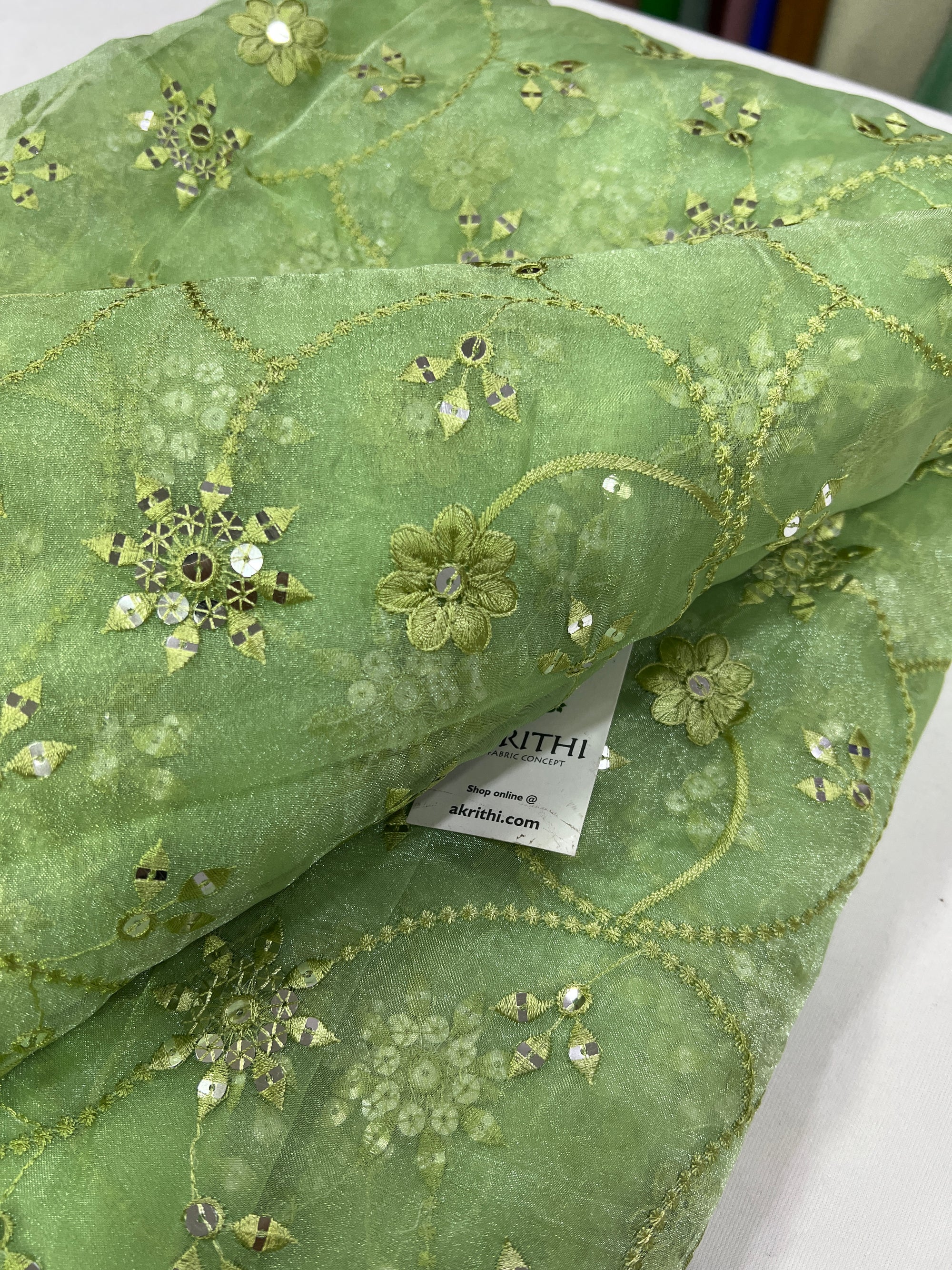 Embroidery on Organza fabric