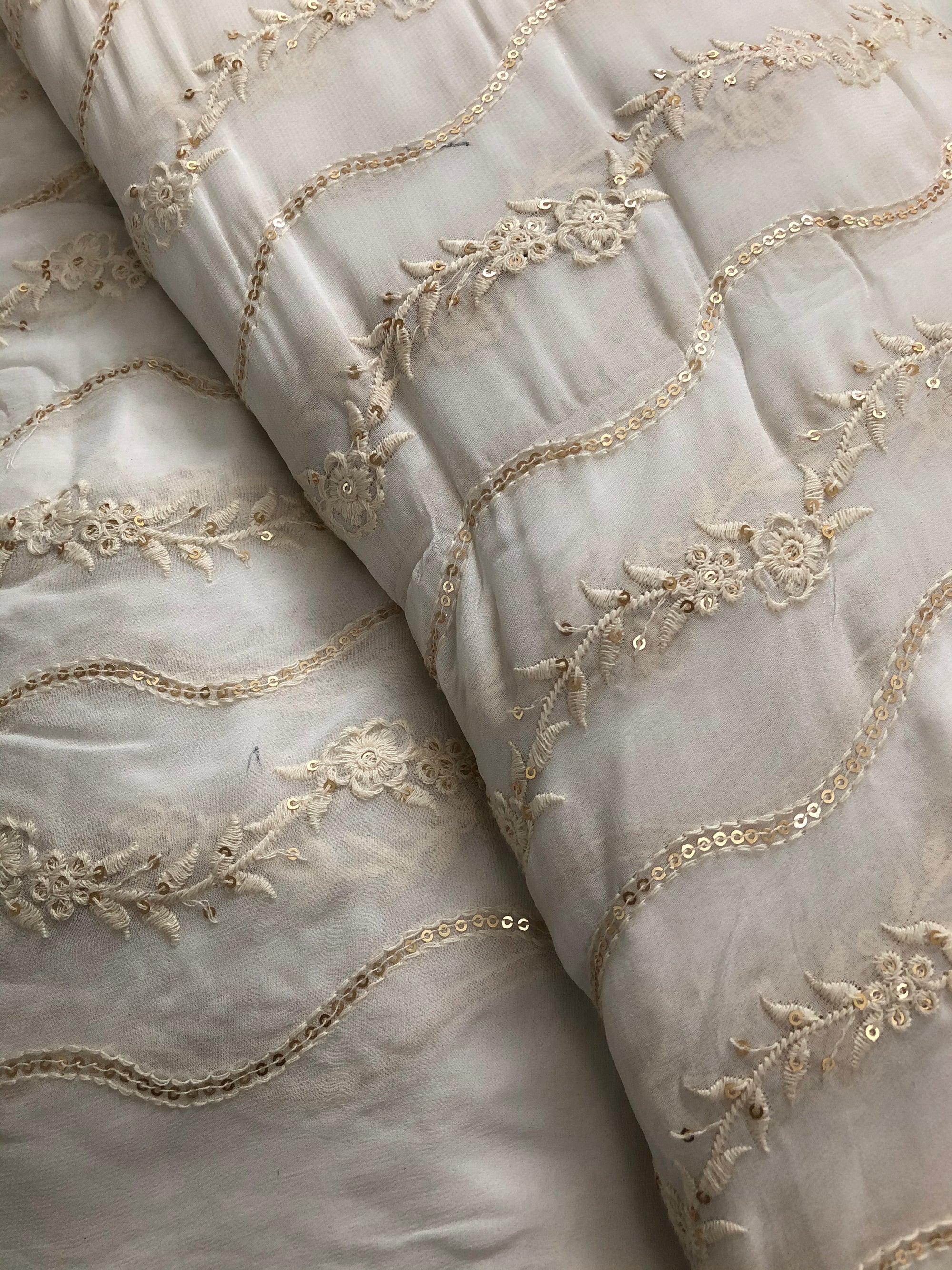 Embroidery on georgette fabric